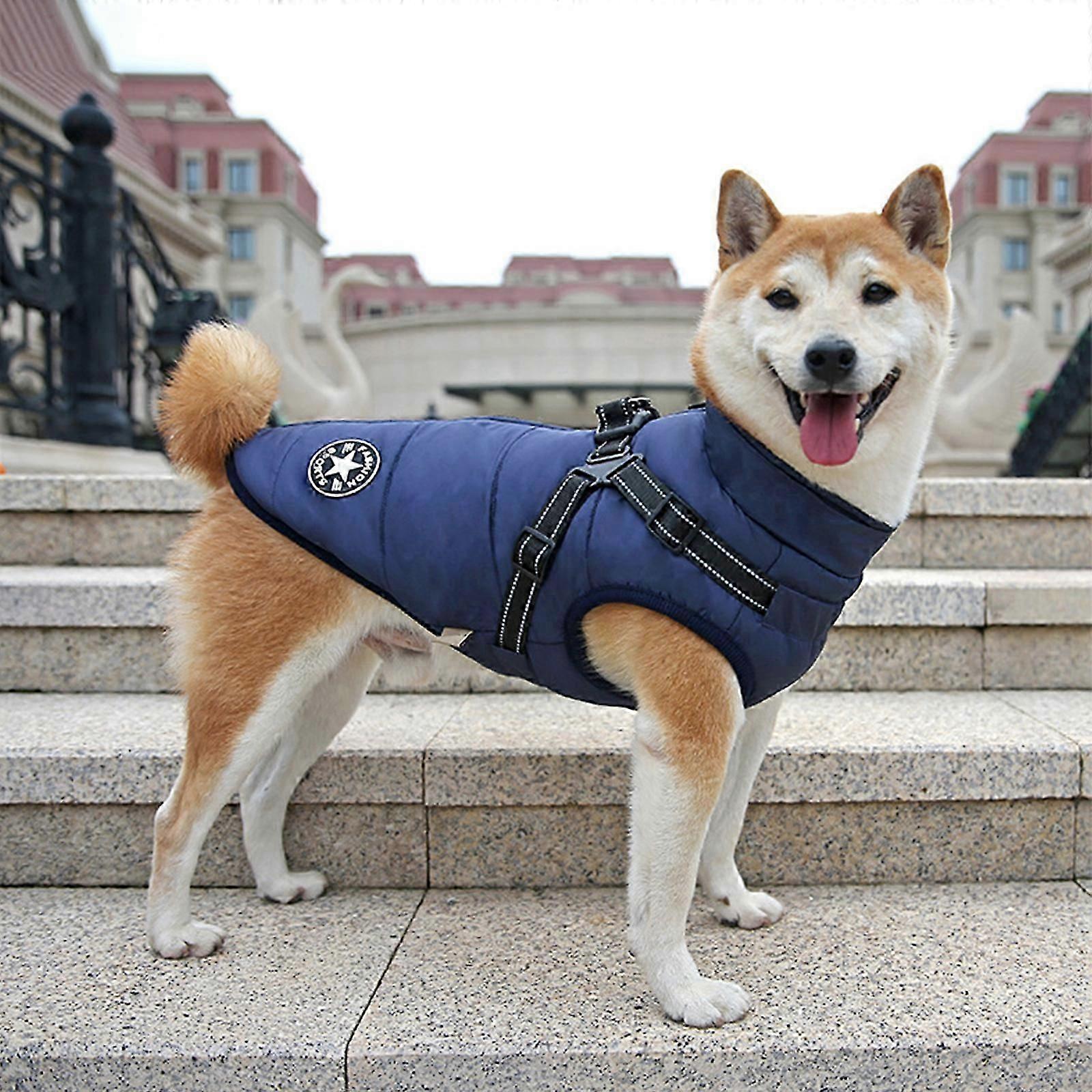Küçük Orta Köpekler için Köpek Ceketi, Köpek Kış Ceket Polar Koşum Takımı ile Astarlı Rahat Sıcak, Yansıtıcı Köpek Kış Giysileri Açık Yürüyüş