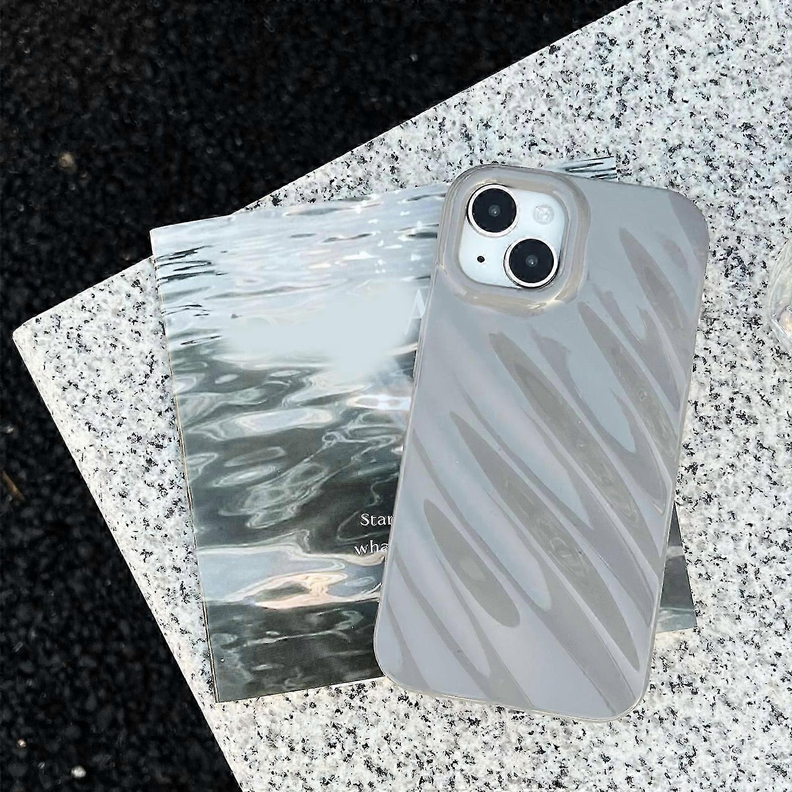 Cute Water Ripple Pattern Wave Shape Camera Lens Protection Soft Compatible with iPhone 15 Pro Max/15 Ultra Case