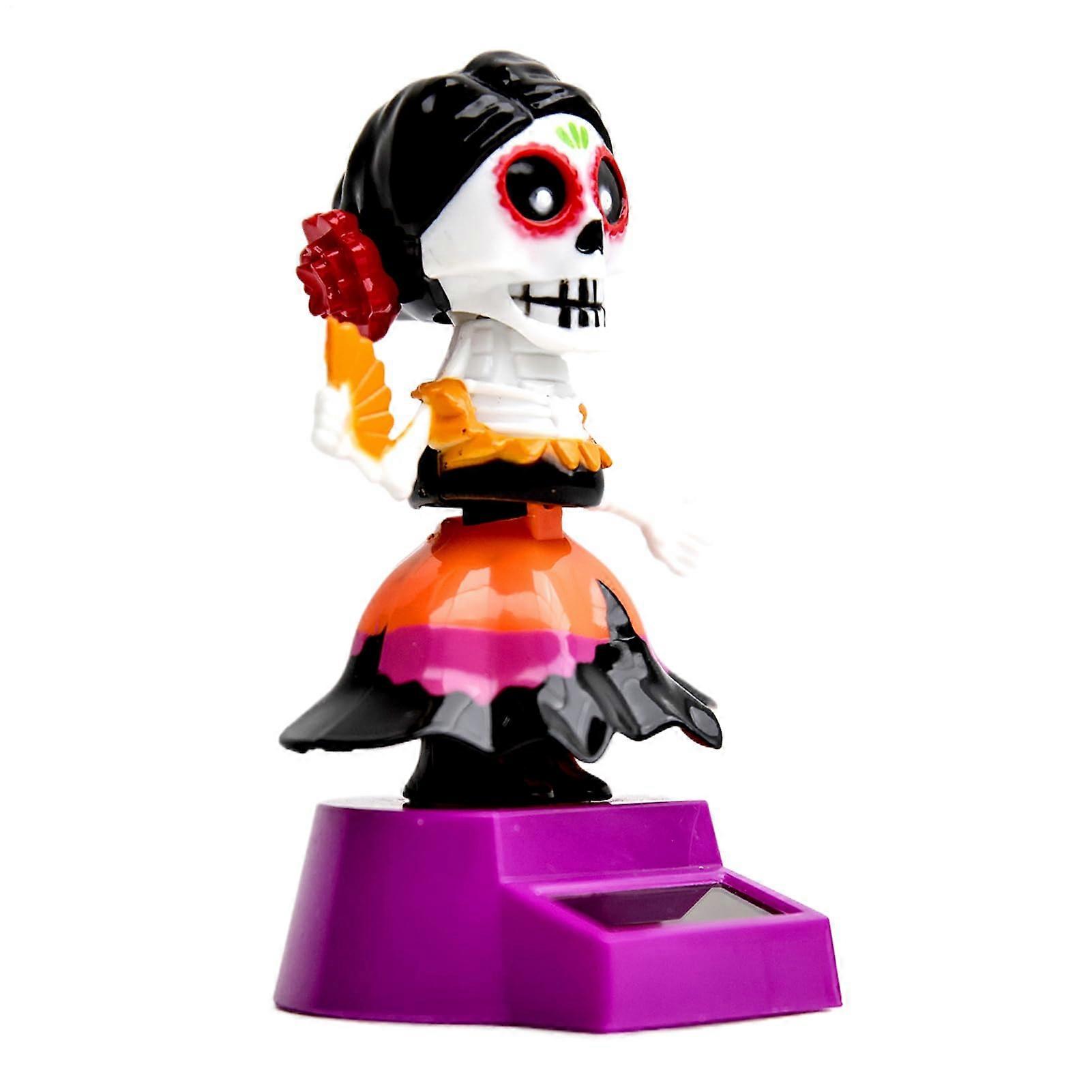 Dash-Skull Wackelkopf Solar-Powered Skull Bobblehead, Desktop-Size Detailed Figure For Adults, Gift For Coworkers