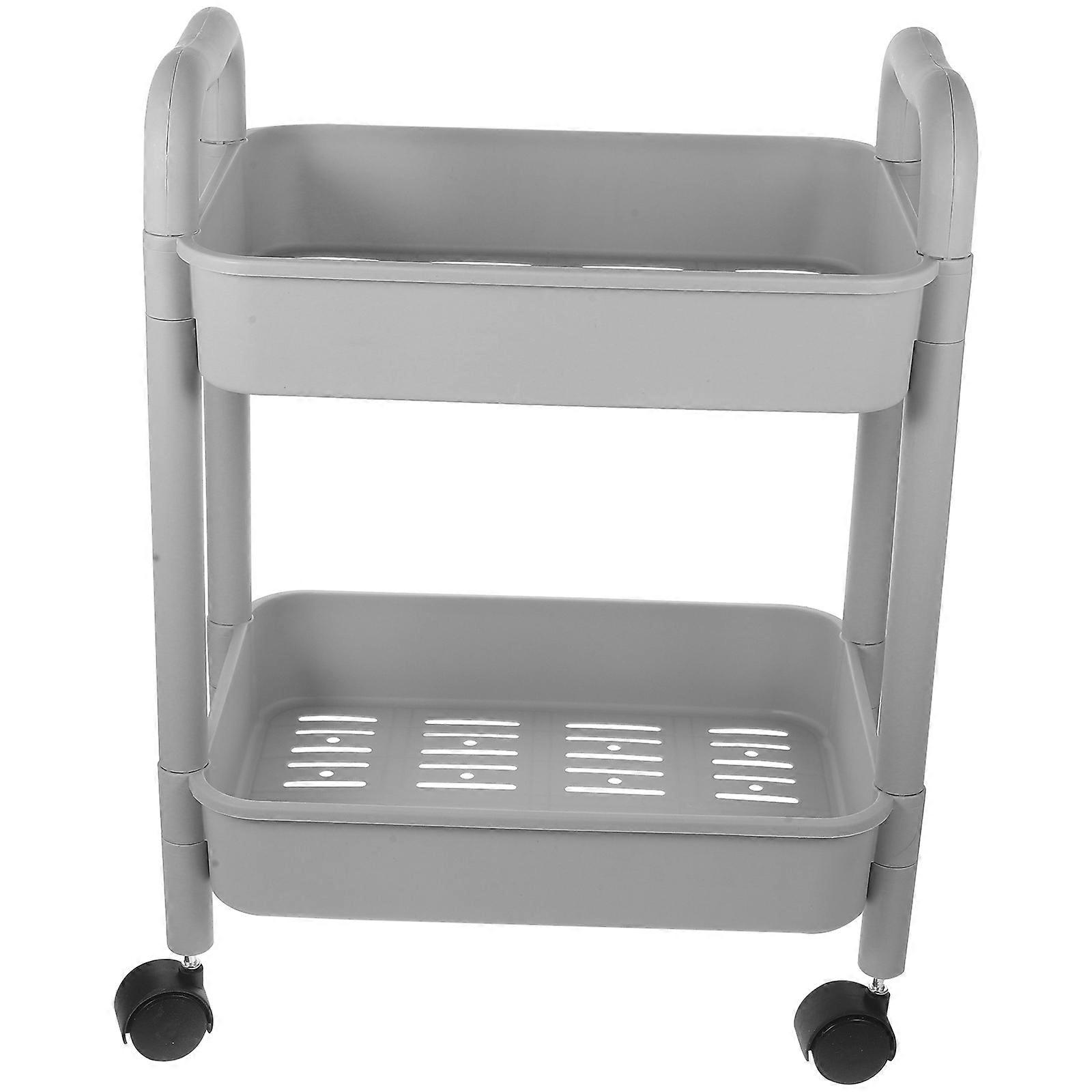 Storage Trolley Rolling Shelf Cart Cosmetic Storage Square Simple Appearance Home Office 1Pack PP Material