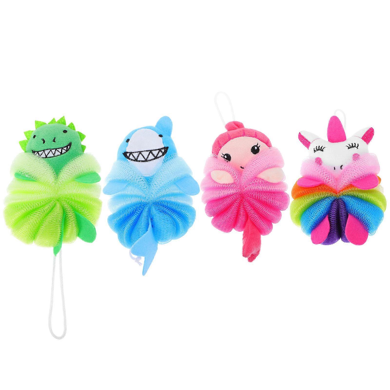 4pcs Soft Bath Balls Peeling Scrubbers for Gentle Exfoliation – Fun Shower Bathing Accessories for Relaxing Bath Experience