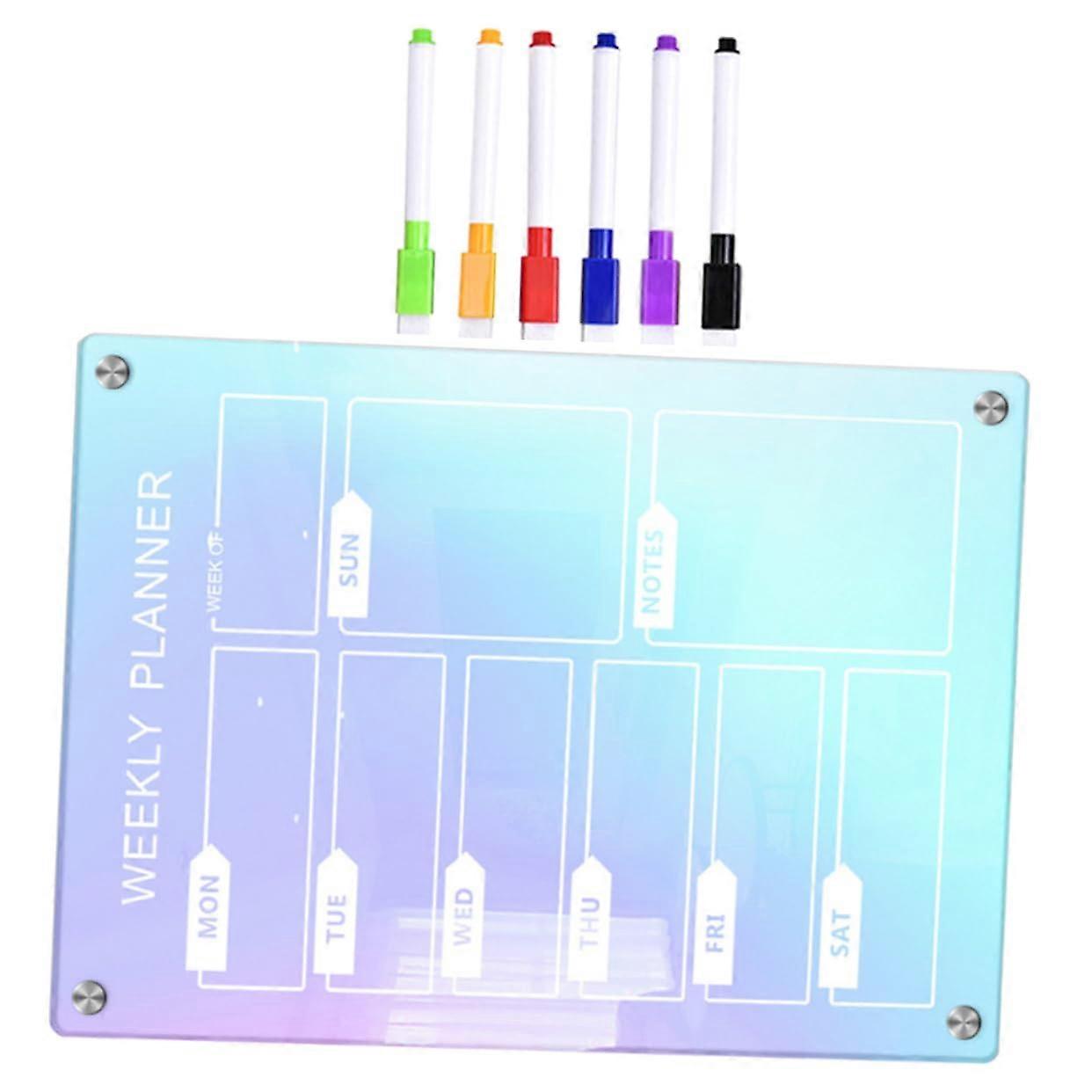 Magnetic Message Board Dry Erasable Calendar Planner Tabletop Whiteboard 42X29.7X0.3CM