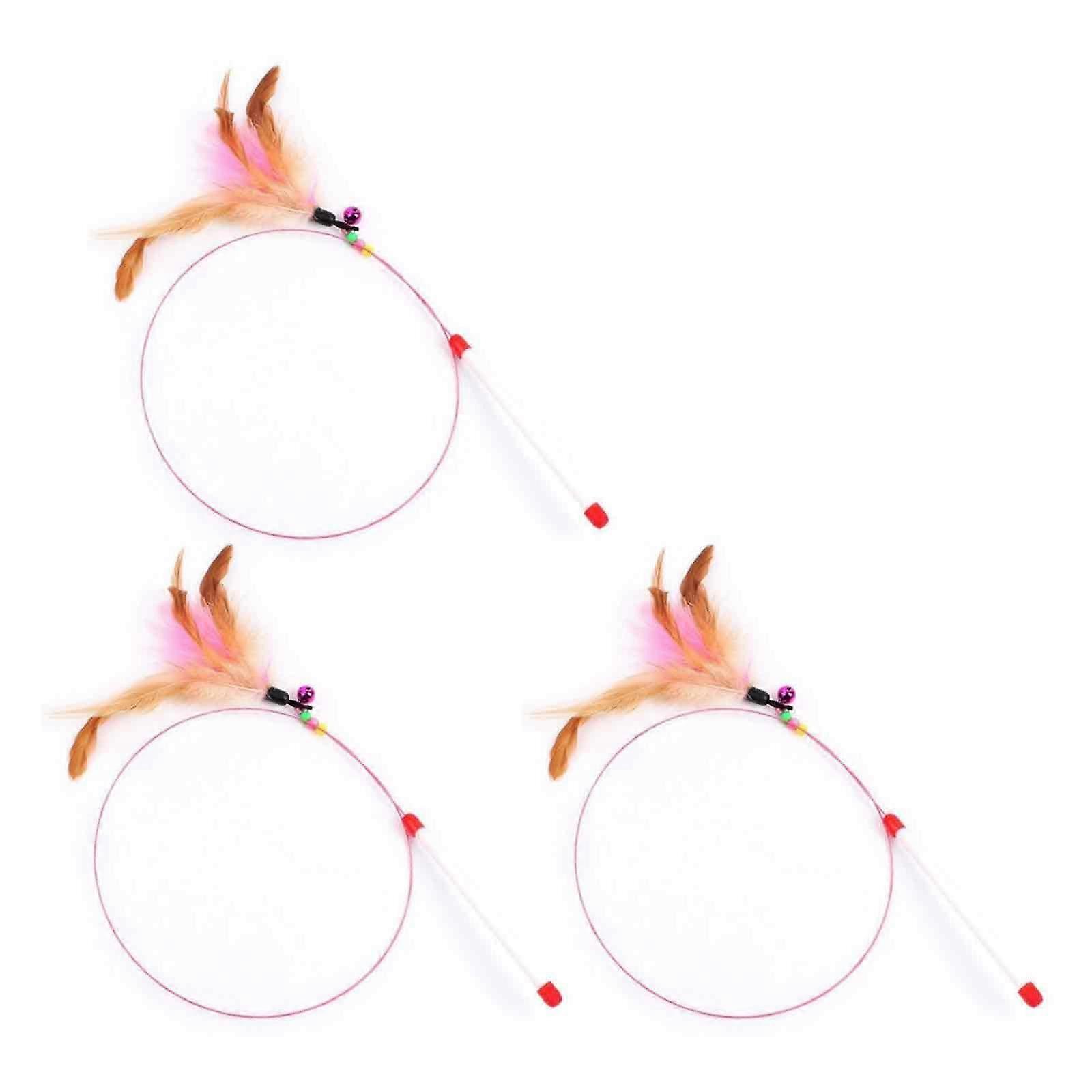 Funny Cat Wand 3 Random Styles, Feather Toy, Interactive Set