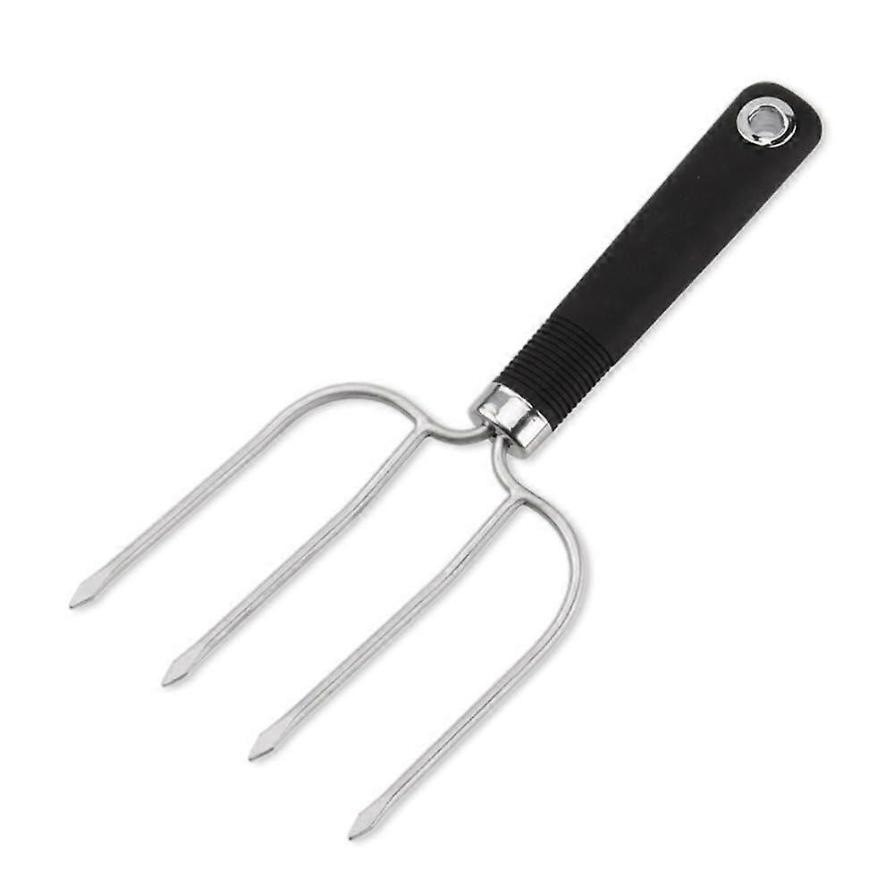 Camping Grill Fork Stainless Steel Turkey Fork 245mm Durable Four-Prong Lamb Roasting Fork Multi-Colored