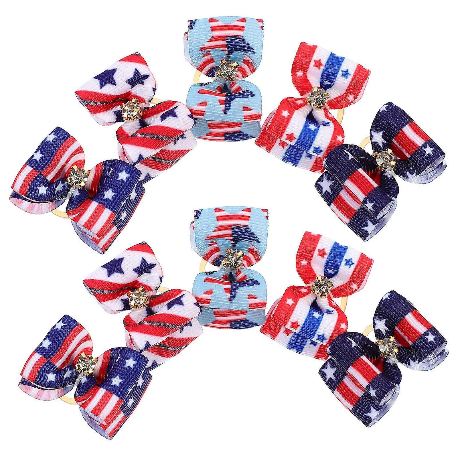 Puppy Dog Bowknot Pet Bow Headband Grooming Pet Owners Social Visits Assorted Color 10Pcs