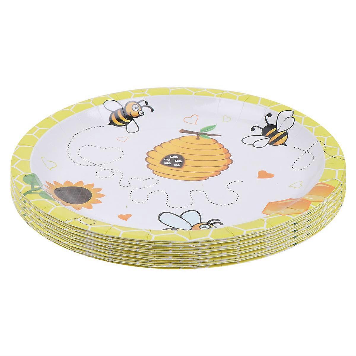 Bee Theme Party Paper Square Assorted Color 18x18cm Serving 16Pcs