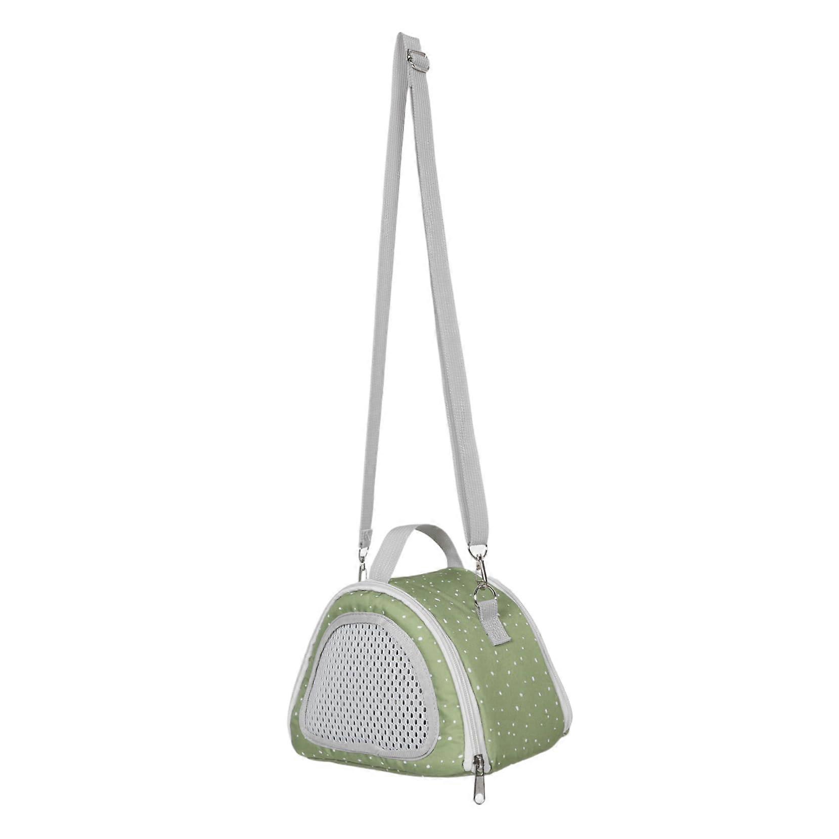 Travel Friendly Animal Carrier Soft Breathable Mesh Bag for Hamster Rat Squirrel Olive Green with Adjustable Straps
