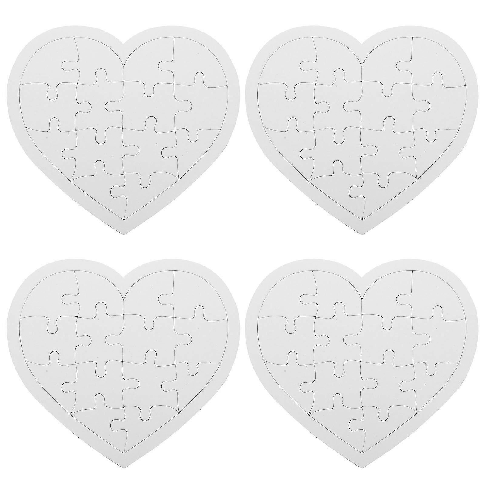 4 Sheets of Graffiti Blank Puzzle Blank Puzzle Pieces Drawing DIY Blank Puzzle Pieces