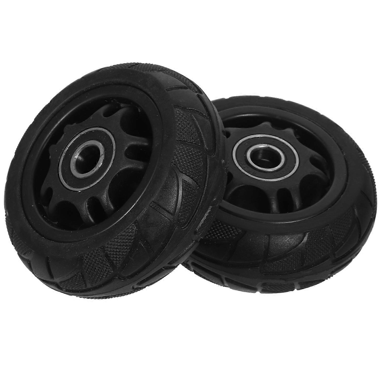 Replacement Caster Wheel For Cart Storage Easy Rolling Black 5 Inch 2Pcs