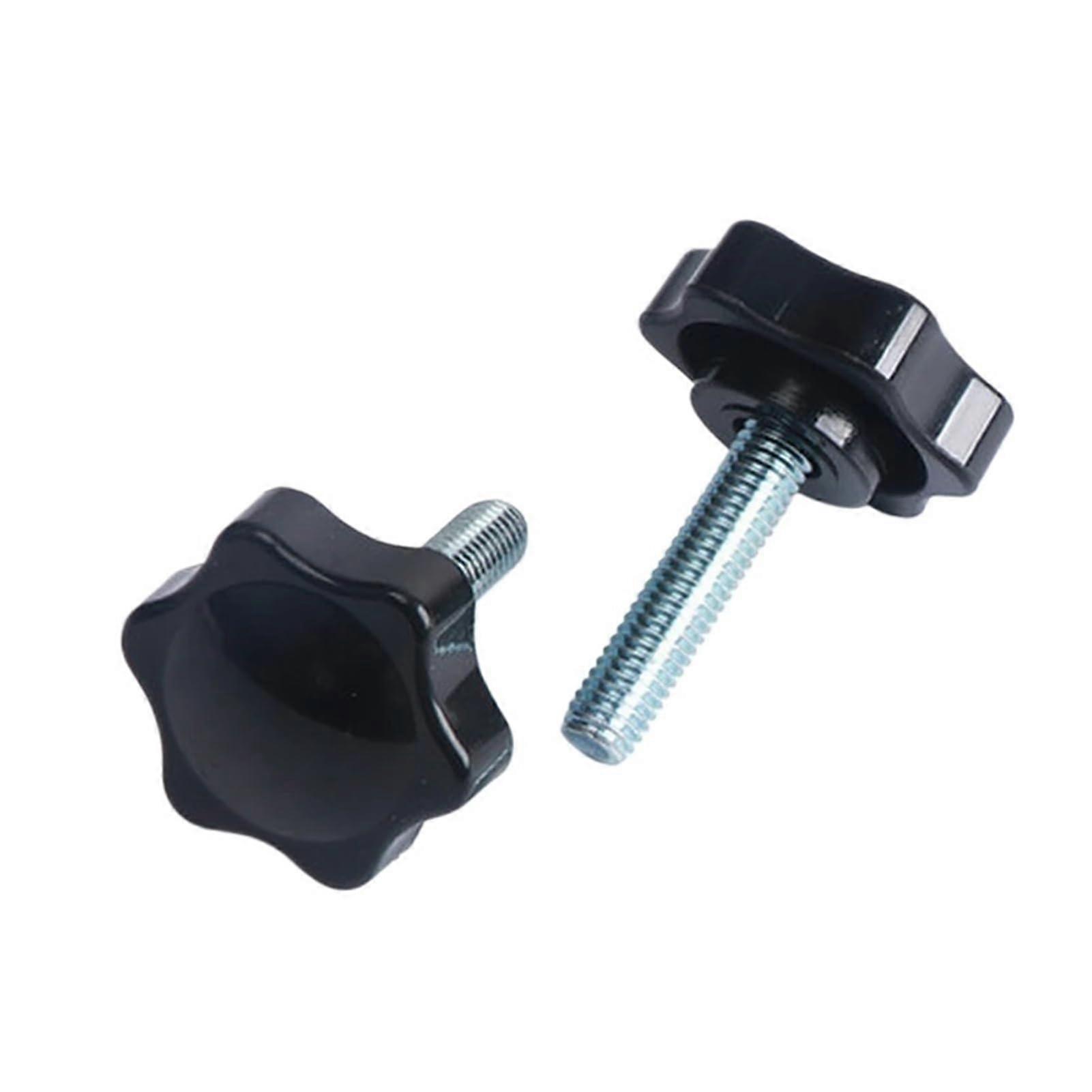 Plum Blossom Handle M5 Carbon Steel Hex Thread Clamp Handle Bolt 3 Pack Size M5x40(D25) Clamping Handle M4 M6 M8 M10 M12