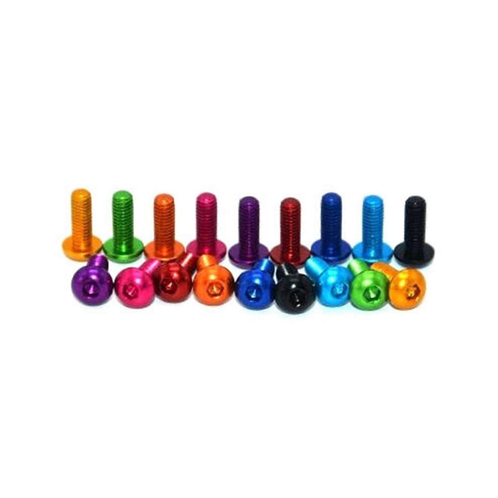 Purple M3 Anodized Aluminum Hex Button Head Cap Screws, 6mm Length, Pack of 20