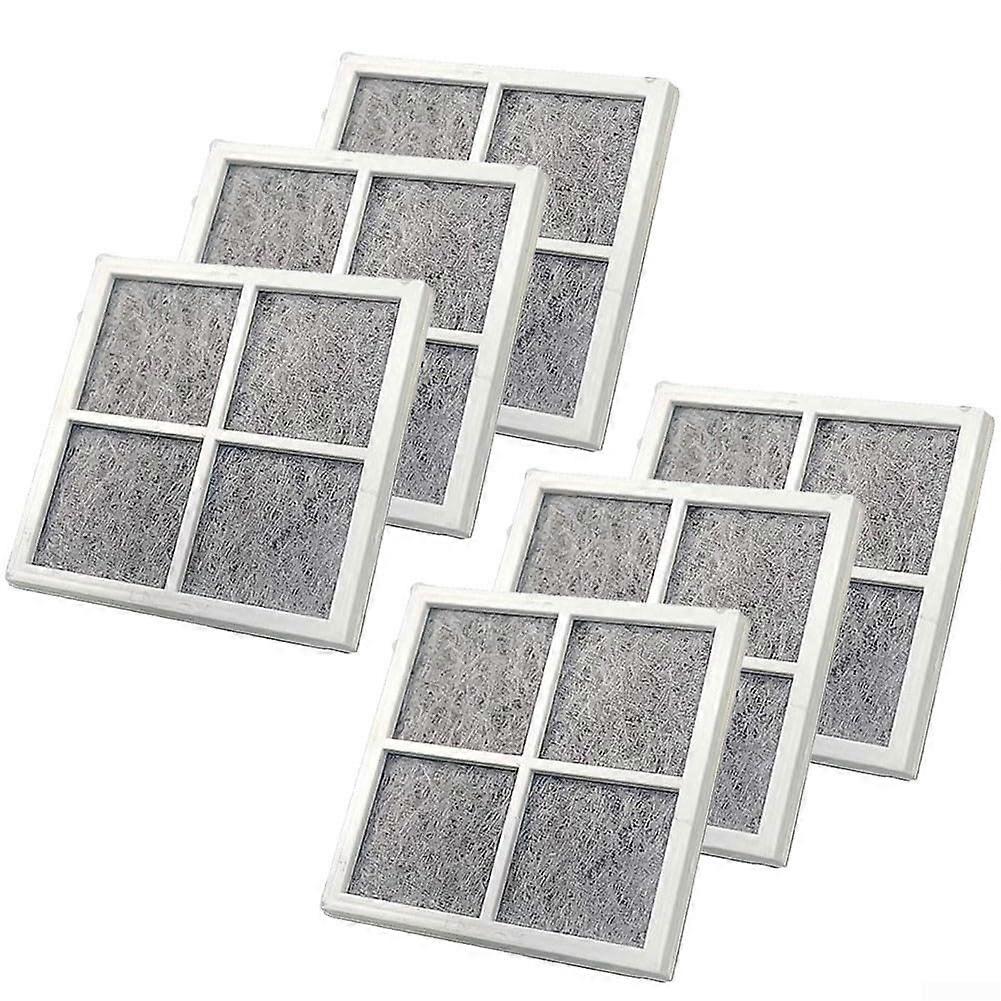Refrigerator Air Filter Compatible with LT120F and Kenmore 469918 Refrigerator, Activated Carbon Air Filter, 81 x 81 x 8.5 mm, Pack of 6
