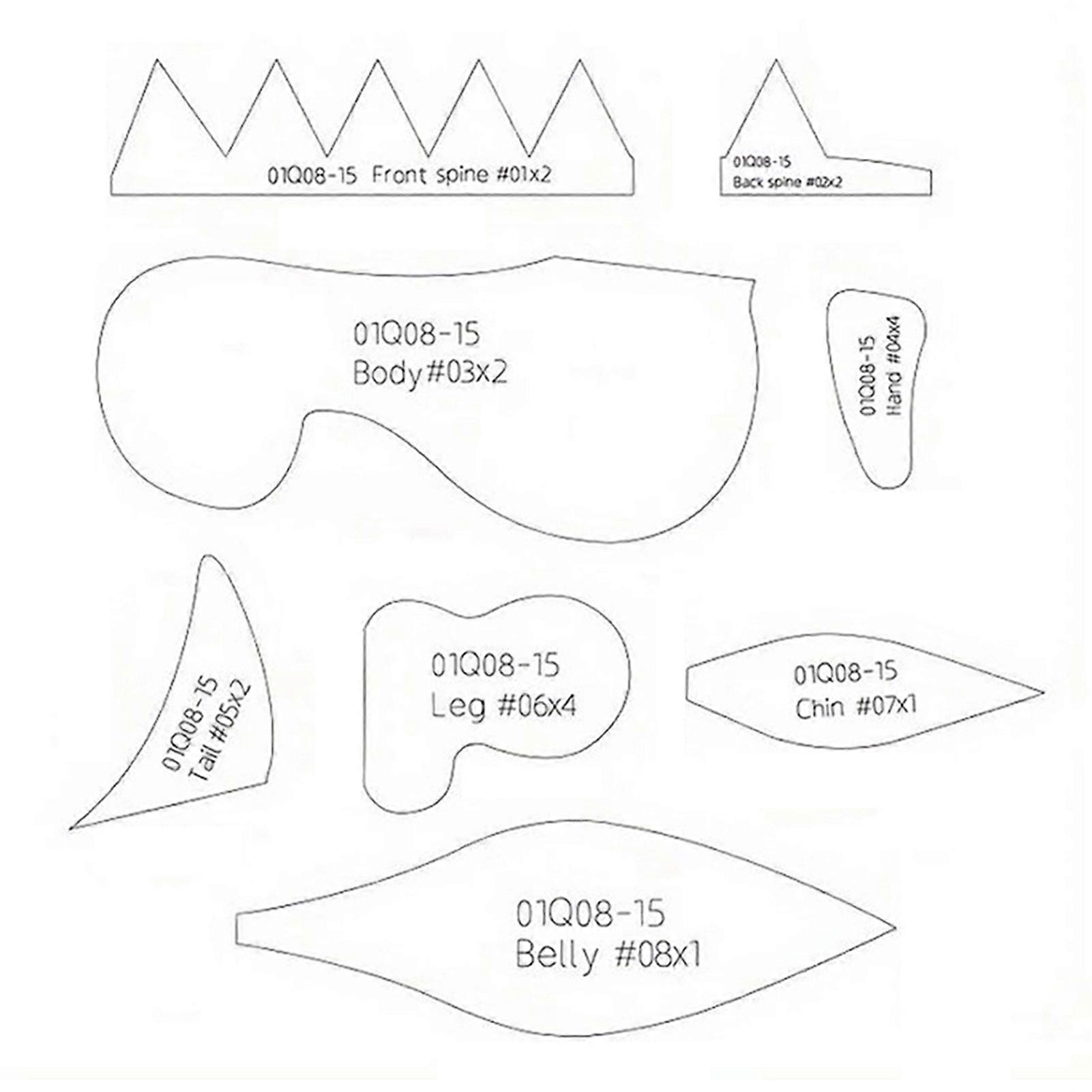 Sturdy Dinosaur Craft Stencils For Textile Art Multifunctional Sewing Patchworks Template for DIY Crafting Art