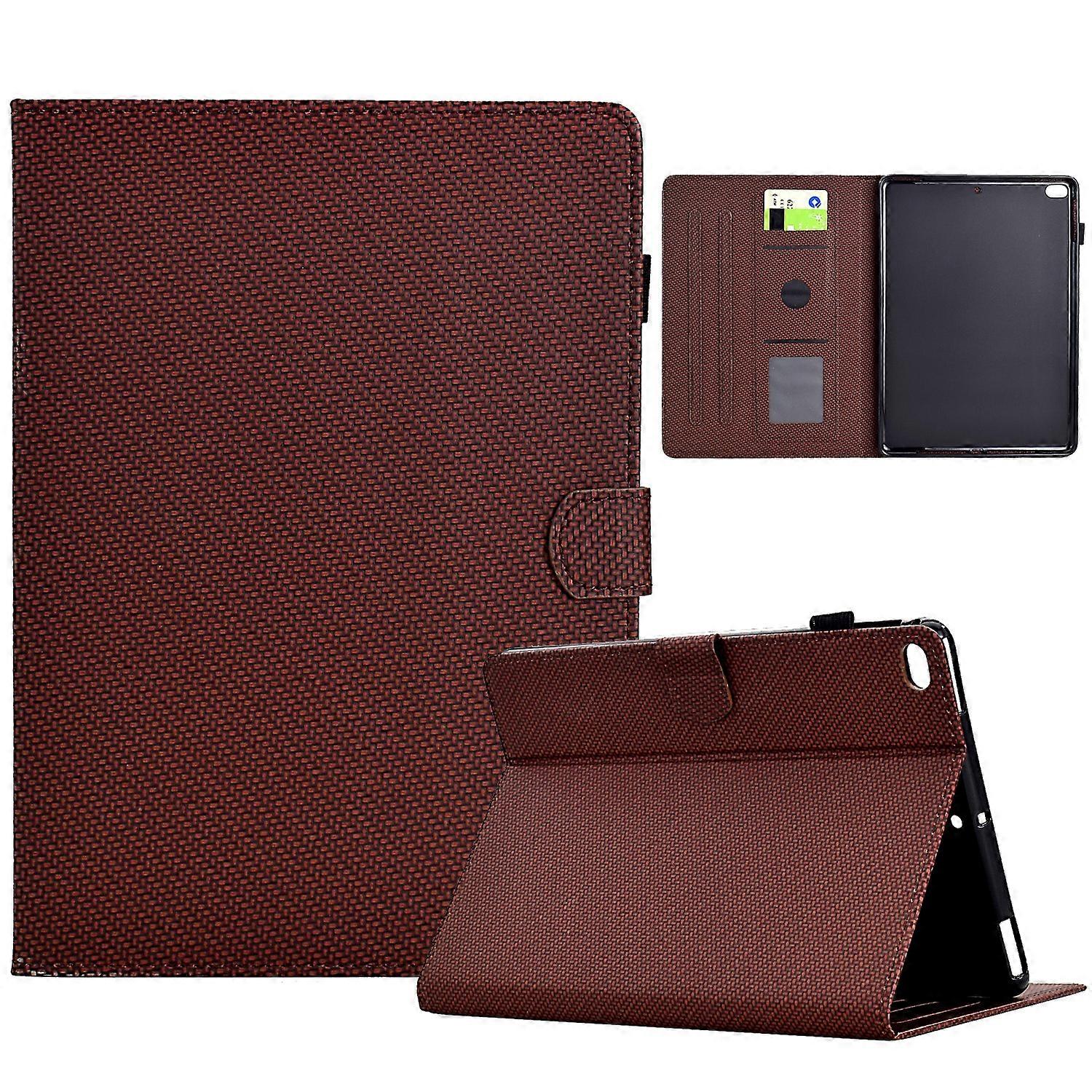 Solid Color Fiber Texture Smart Tablet Leather Case