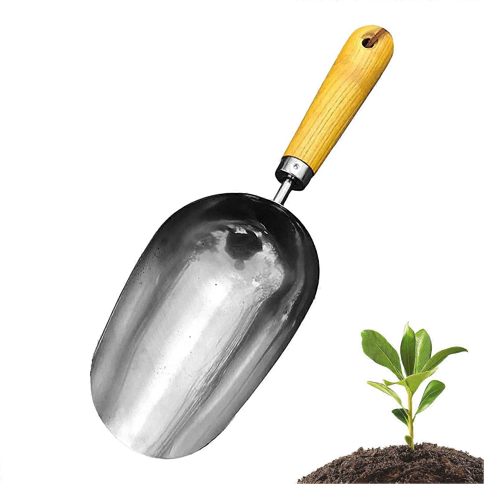 Handtopfschaufel - Stainless Steel Garden Trowel with Ash Wood Handle | Multi-Functional Planting and Digging Tool for Indoor Plants