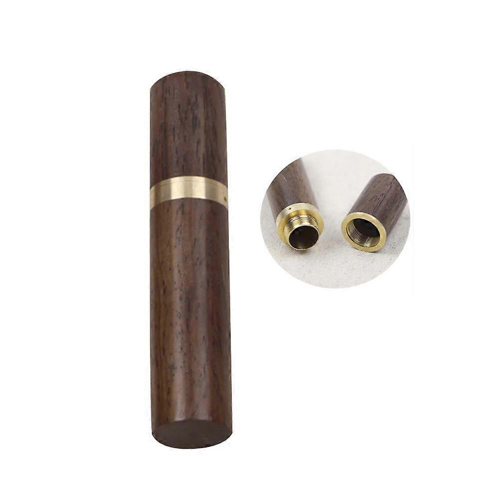 Dark Brown Portable Sandalwood Toothpick Storage Tube Stylish Hygienic Toothpick Holder 4.5 Inch