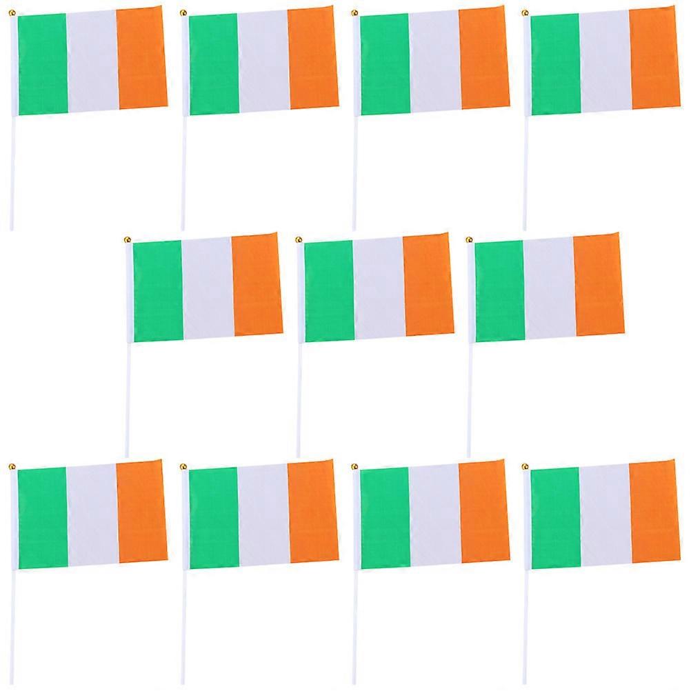 20pcs Mini Ireland Flags, Handheld Polyester National Flags with Sticks, Durable & Tear Resistant for Parties, Parades, Sports Events & Classroom
