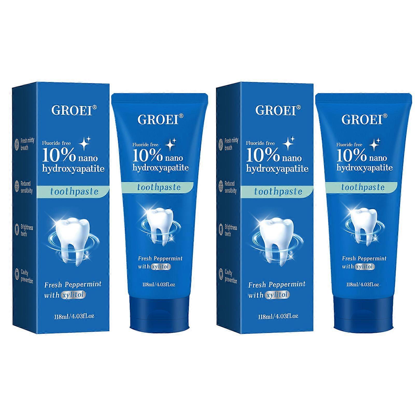 10%nHAP Nano Hydroxyapatite Toothpaste for Advanced Enamel Protection and Tooth Strengthening, Fluoride-Free Toothpaste Teeth Whitening