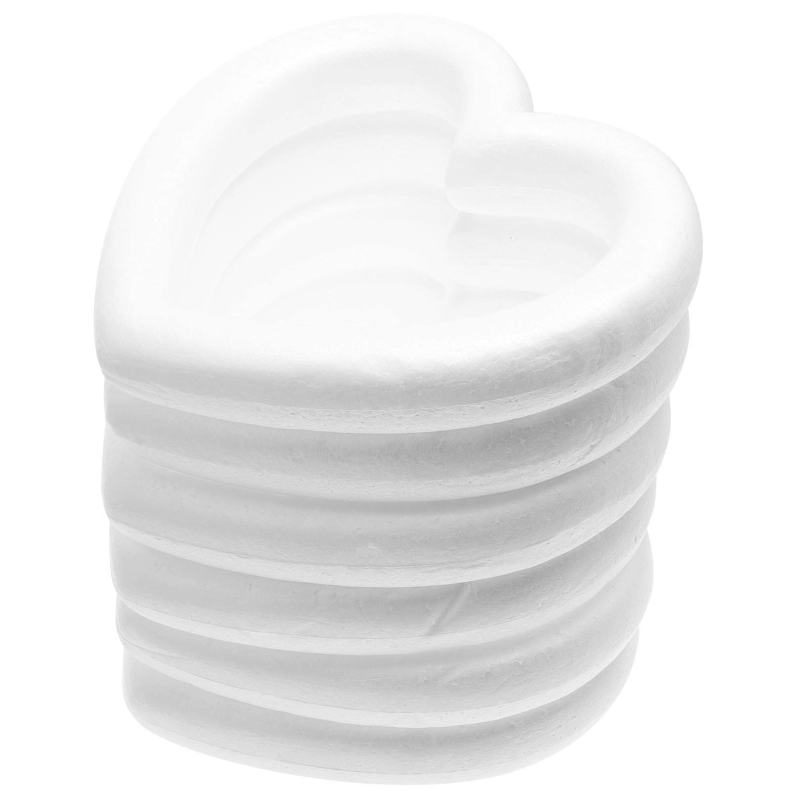 Heart Shaped Wreath Polystyrene Foam Circle Model Christmas Ring DIY Craft Educational Toy 6Pack