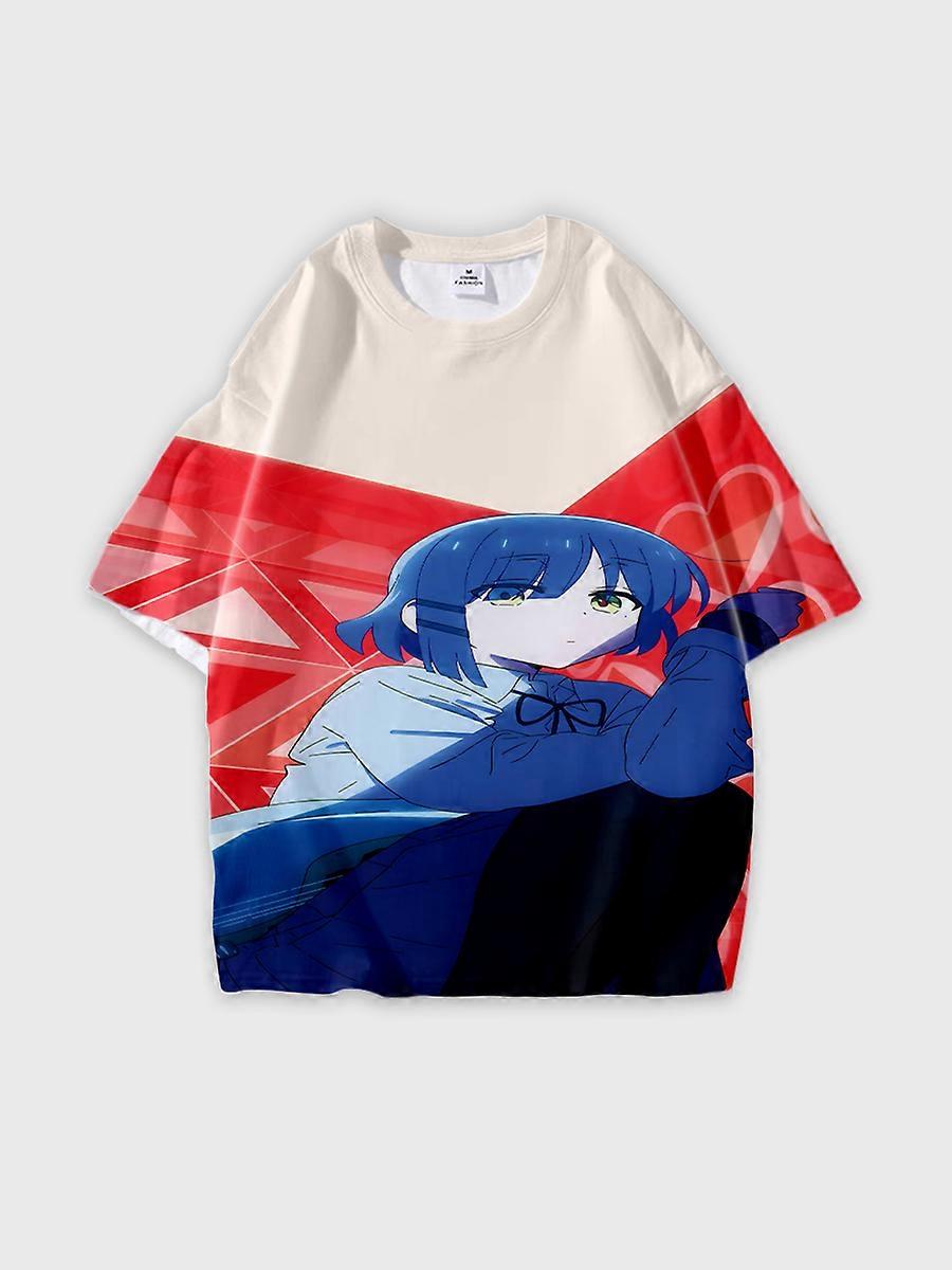 T-shirt round neck Role Pattern loose short sleeve D430