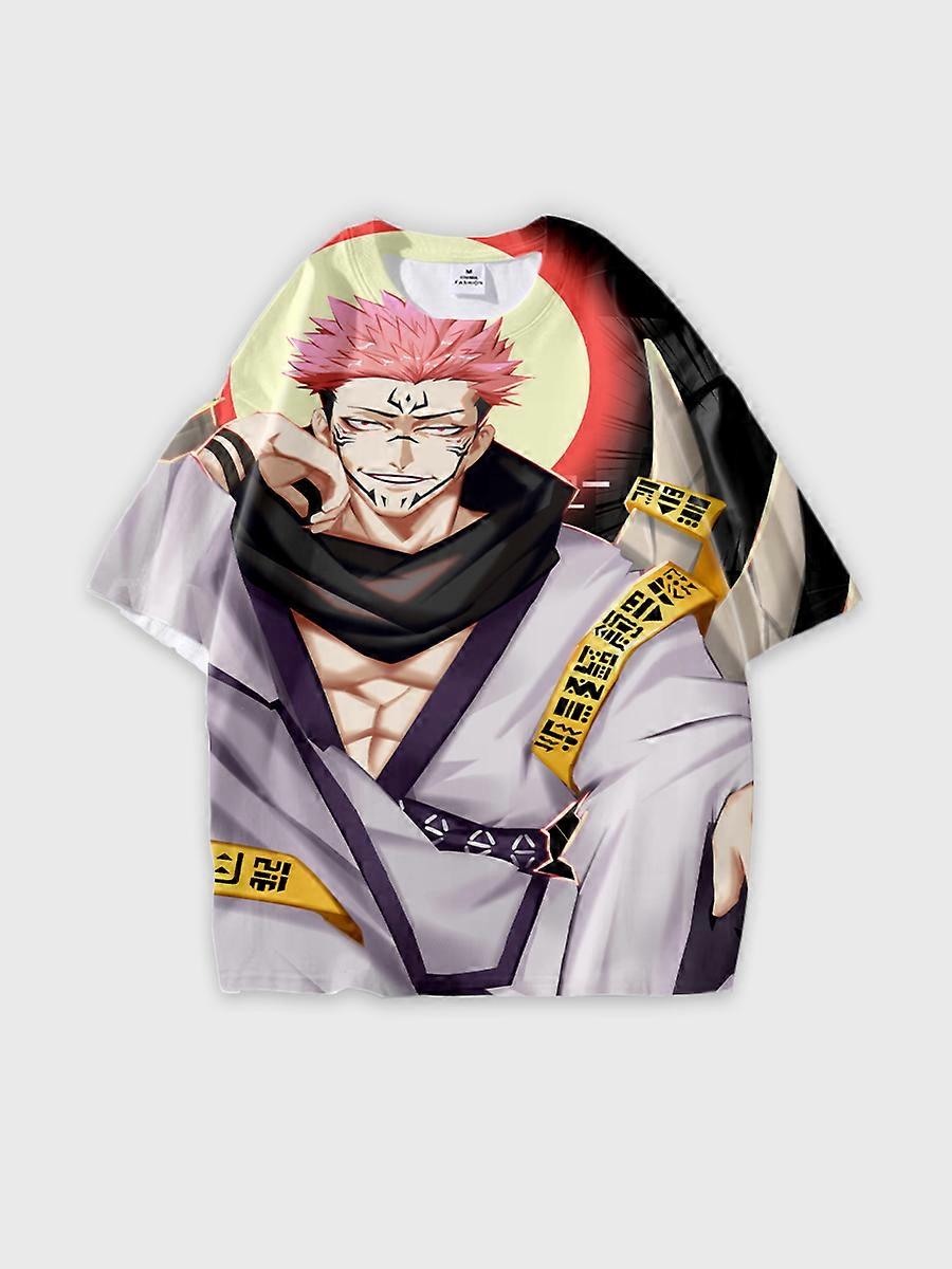 T-shirt round neck Character Pattern loose short sleeve P3352