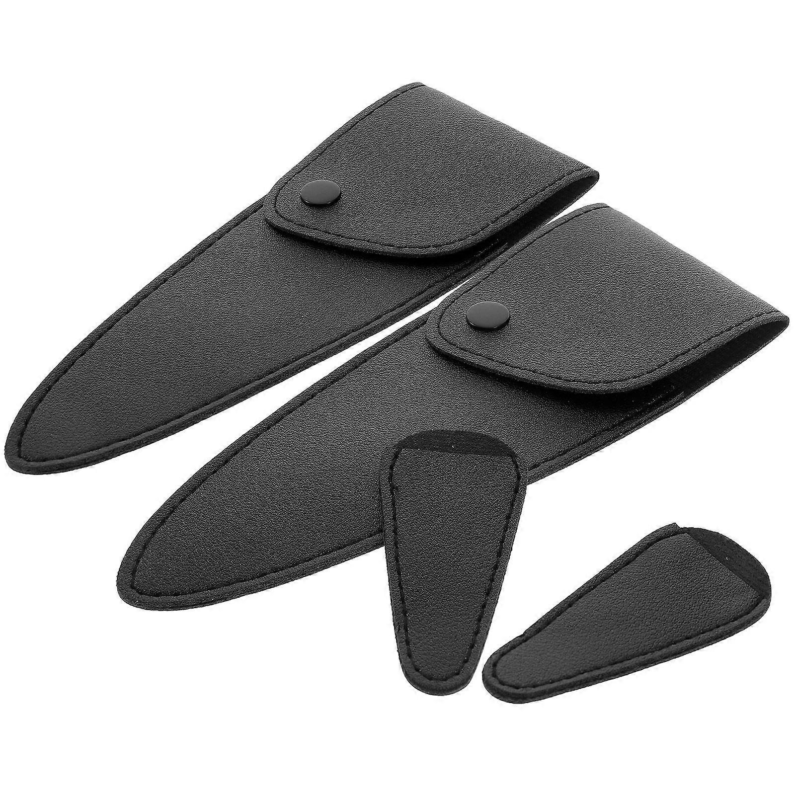 Durable Black PU Scissor Case for Hairstylists and DIY Projects Ergonomic Design Lightweight 4pcs