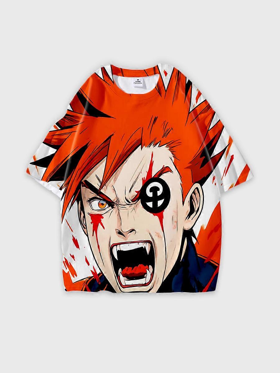 T-shirt round neck book Characters Pattern loose short sleeve E3064