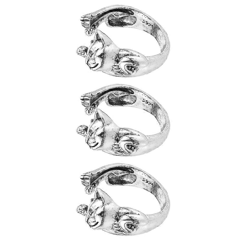 Yarn Guide 3Pcs Adjustable Crochet Loop Metal Finger Holder Tool For DIY Crafting And Sewing Projects Silver