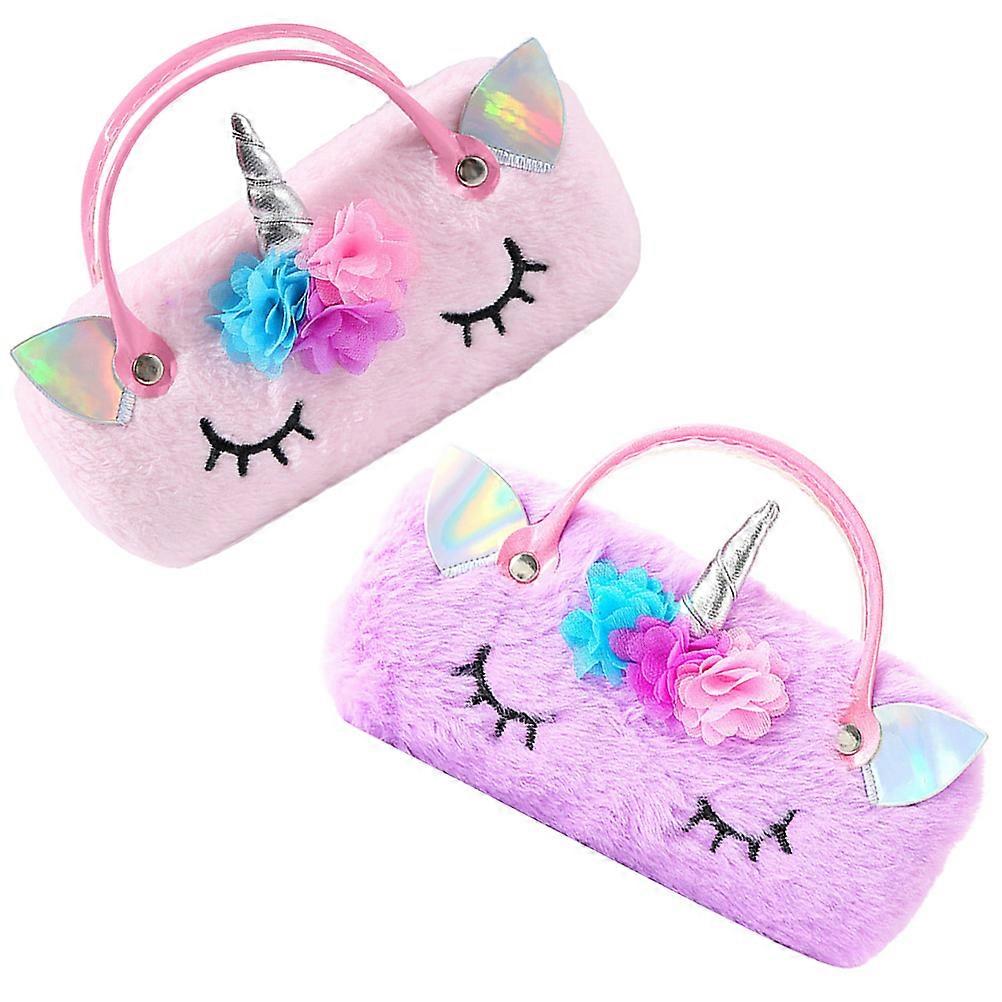 Adorable Unicorn Eyeglasses Case Lightweight Portable Storage Organizer for Sunglasses and Glasses 2pcs Set for Travel and Daily Use