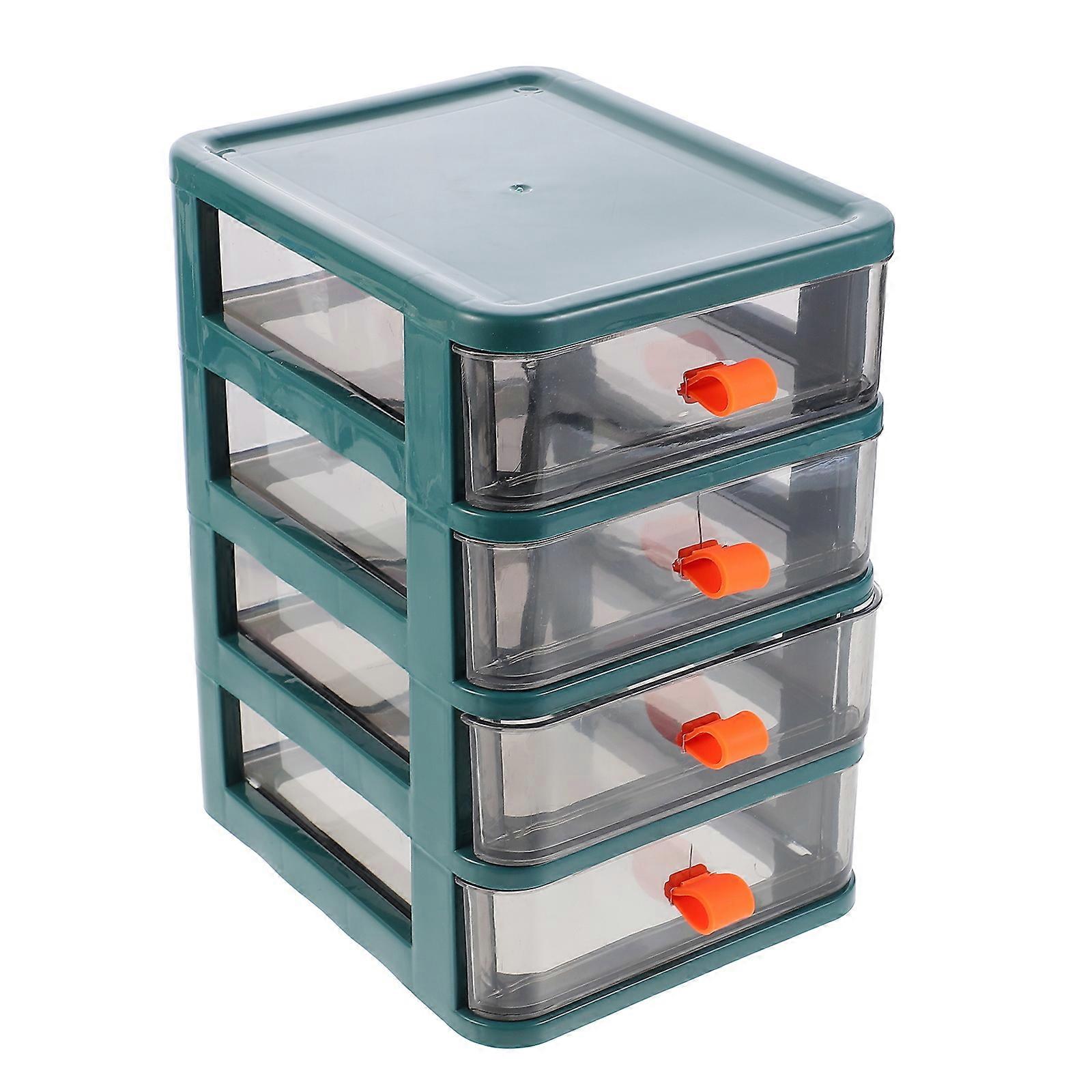 Desktop Storage Organizer Stationary Organizer For Desk Office Use Green 20.8X17X13.4CM Multi-Deck Drawer Design 1Pc
