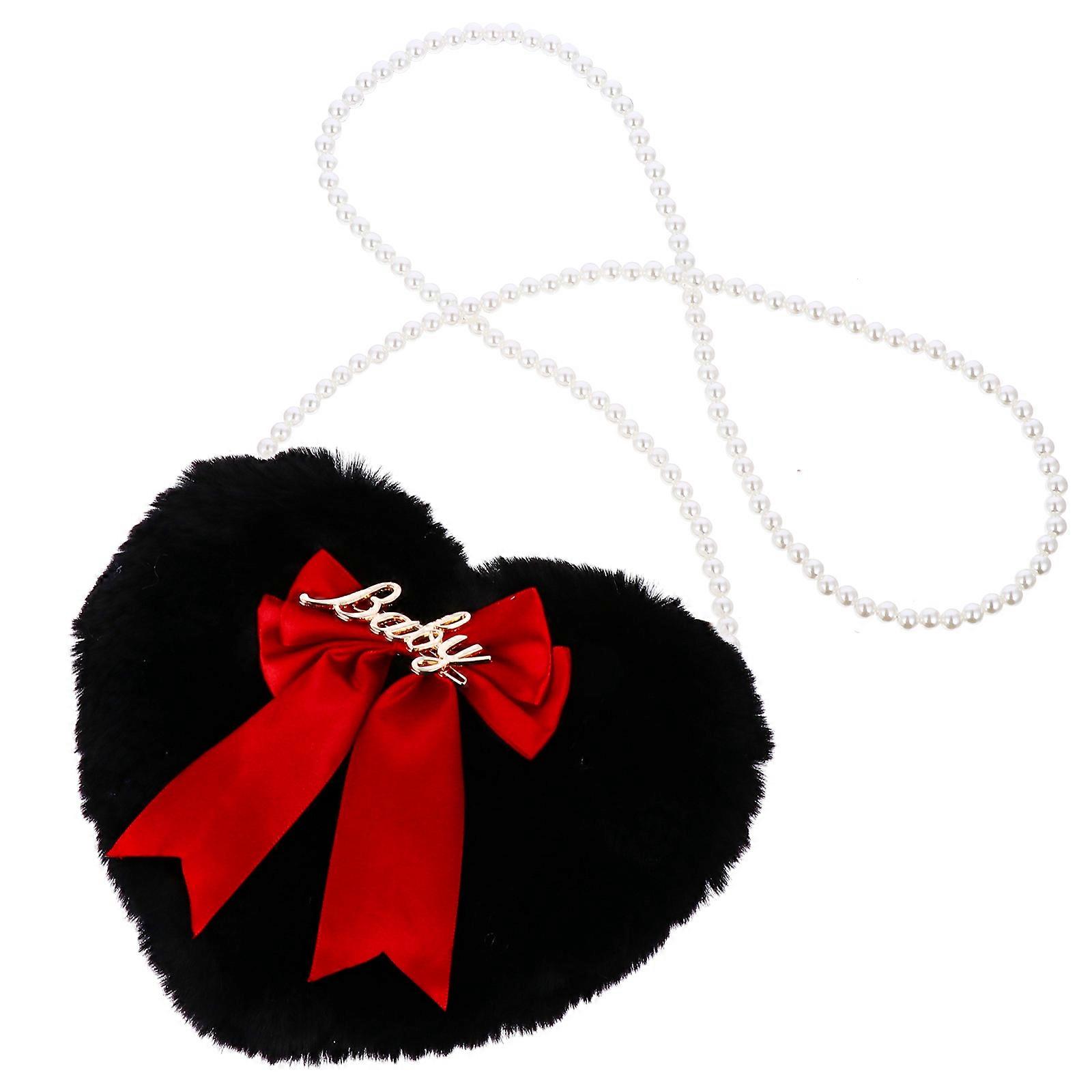 Stylish Heart Shape Bag Single Shoulder Bag Suitable for Different Occasions Pearl Chain Design 1Pc