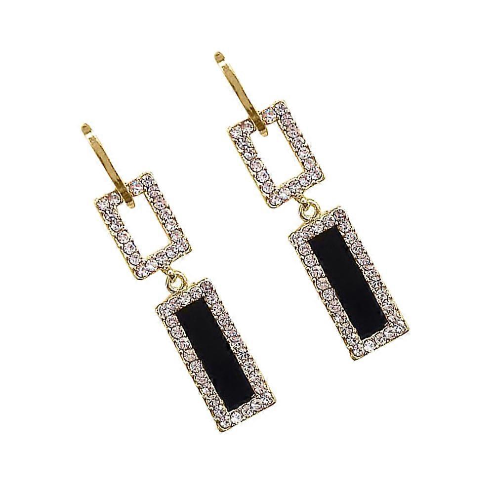 Elegant Long Drop Crystal Earrings for Women Multi Color Alloy Material