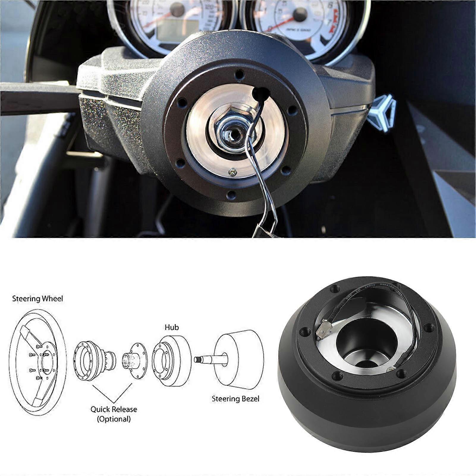 Steering Wheel Short Hub Adapter Aluminum Quick Connection Replacement for Camry Corolla Tacoma Hub‑125H 