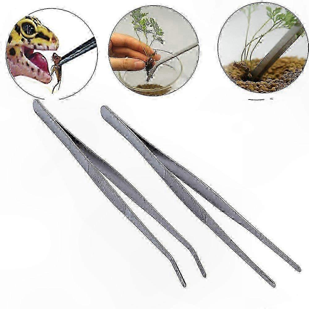 2-Pack Durable Reptile Feeding Tongs for Snakes, Lizards & Spiders