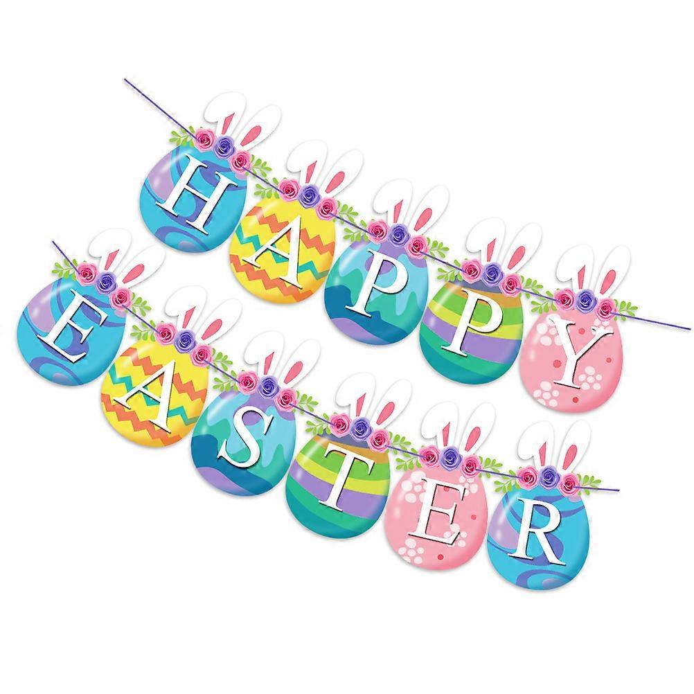 Easter Banner Decorative Items for Party Photo Ceiling Hanging Decoration Made of Paper Multi Color