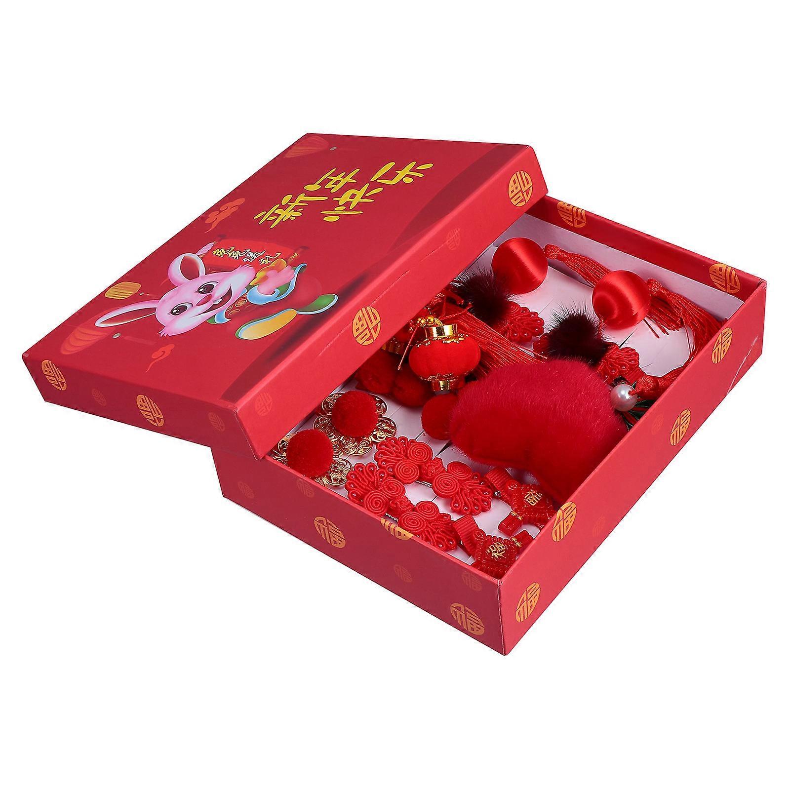 Red Fabric Hair Clip for Children, Creative and Durable Tassel Headwear, Perfect for Wearing Use, 1 Set/13 Pairs