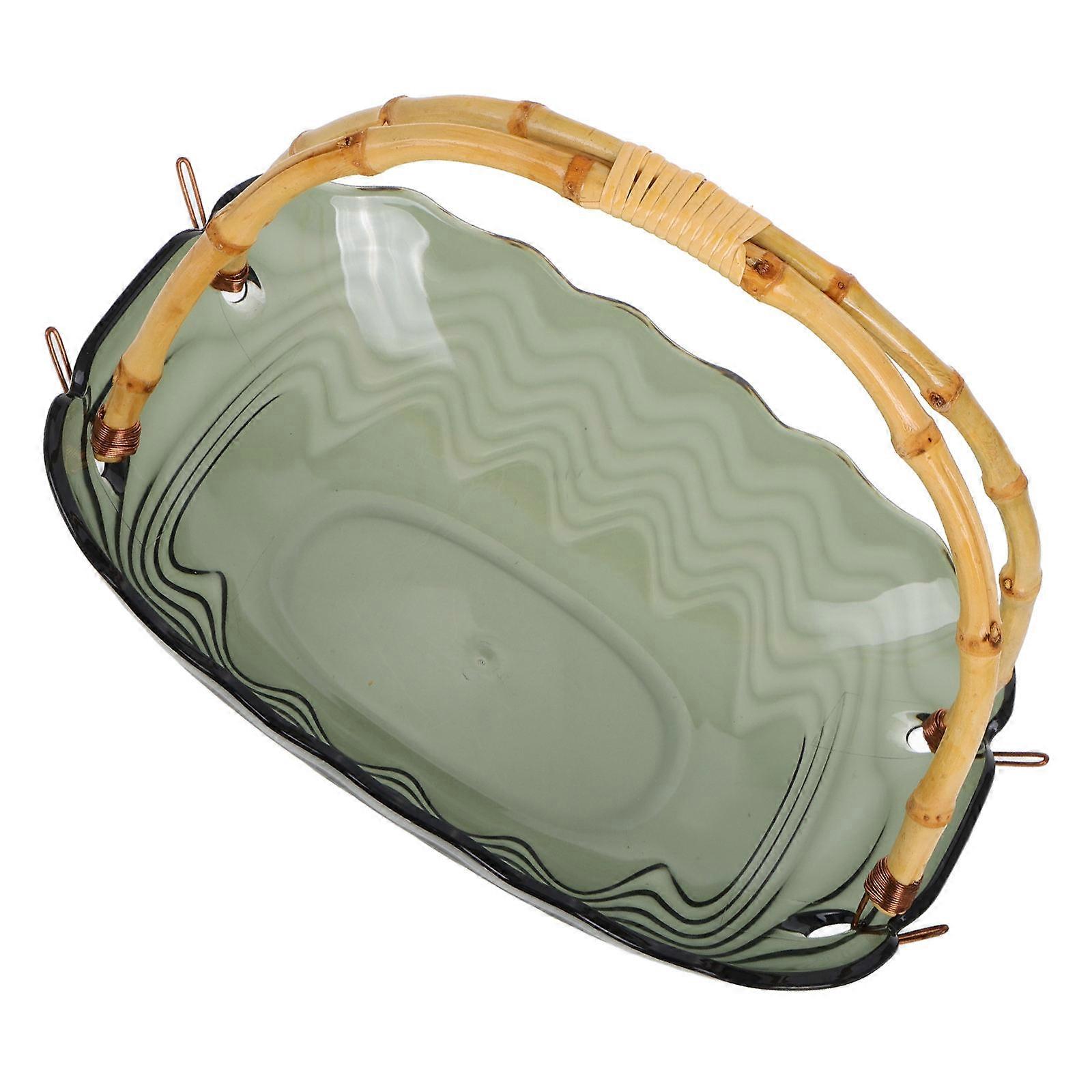 Large Capacity Fruit Dish with Handle   Versatile Serving Bowl for Kitchen or Living Room   Easy to Clean Snack Plate for Fruits, Candies with Ample