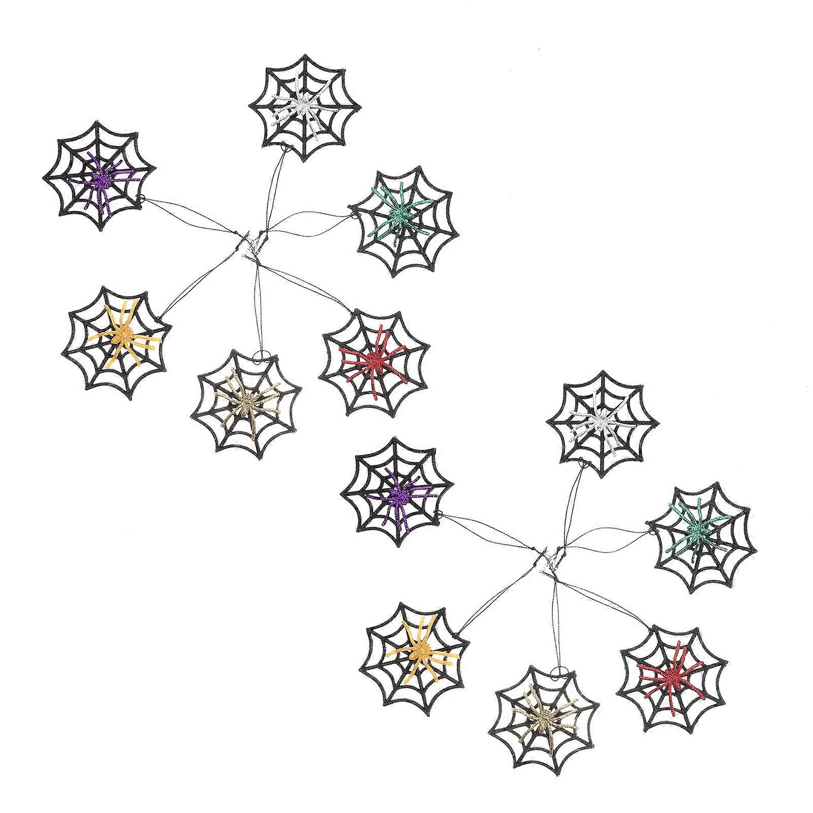 Halloween Spider Web Decoration Props 12-PCS Ποικιλία χρώματος Ιδανικό για τη διακόσμηση σπιτιού και τα είδη πάρτι που χαρακτηρίζει ρεαλιστικό σχέδιο