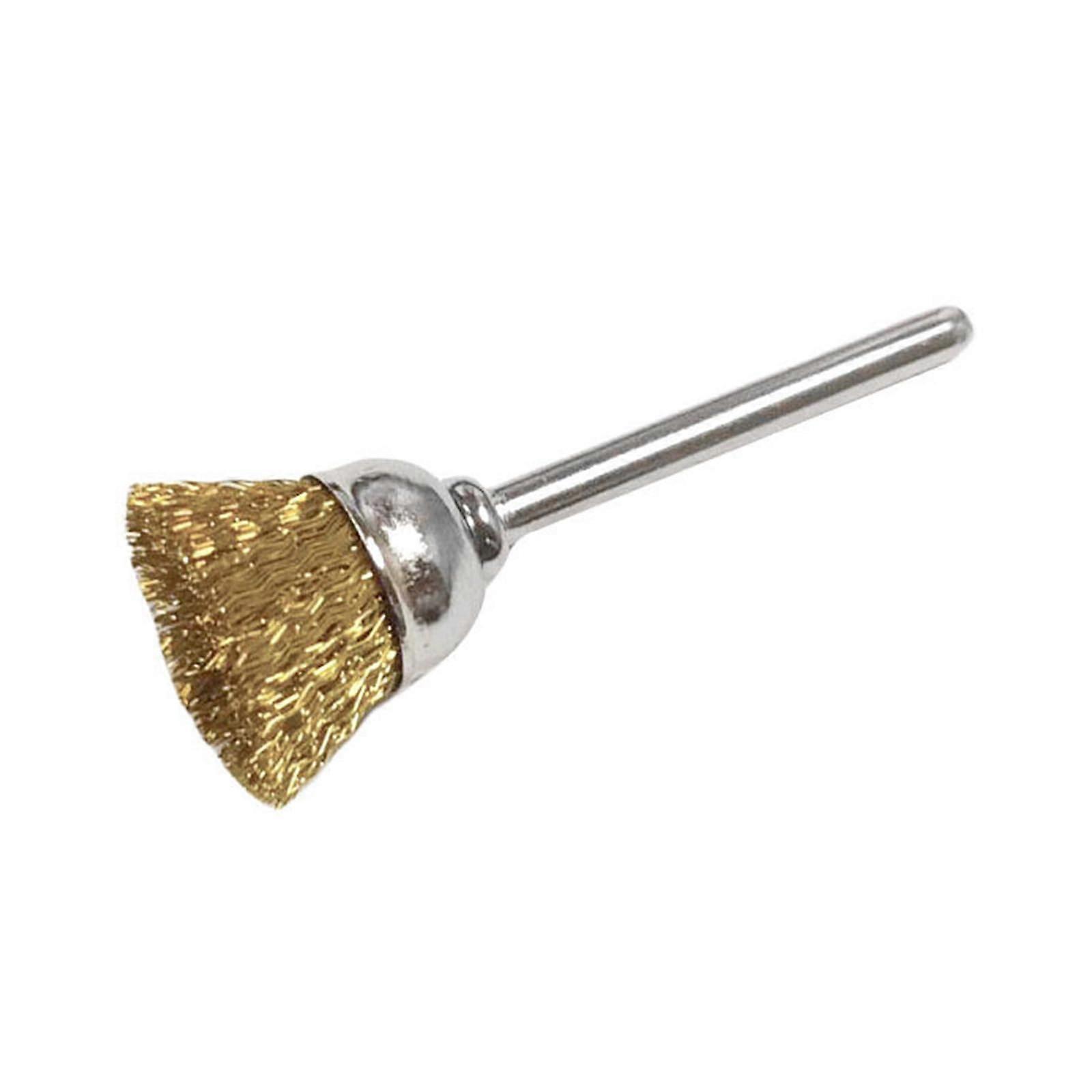 10pcs 3mm Shank Brass Wire Brush Set for Efficient Rust Removal and Surface Refinement, Suitable for Technicians, Bowl Type Copper Wire Ref: 1724