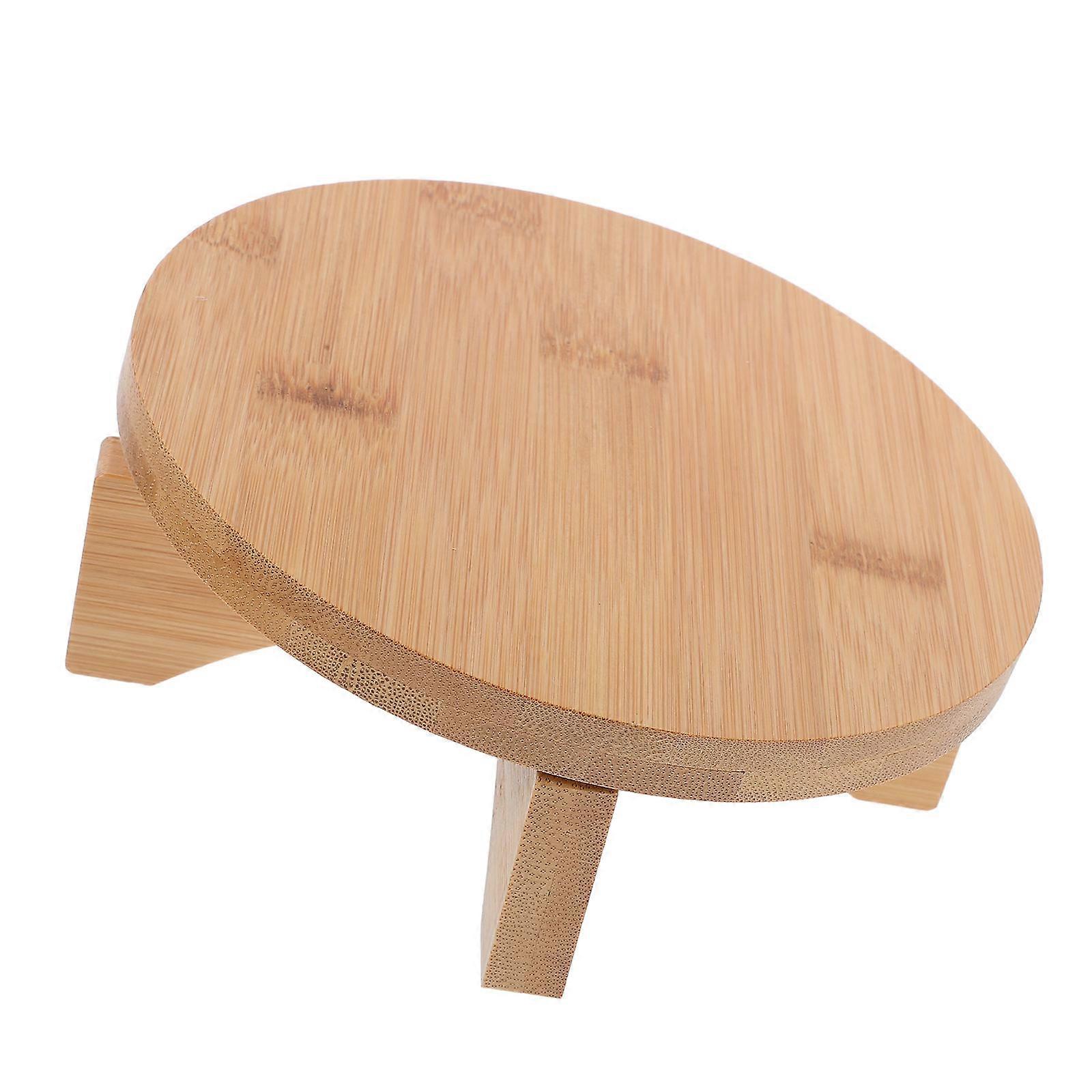 Bamboo Plant Stand for Storage Use Khaki Color Fine Workmanship Stable and Durable 7 Inch Wide