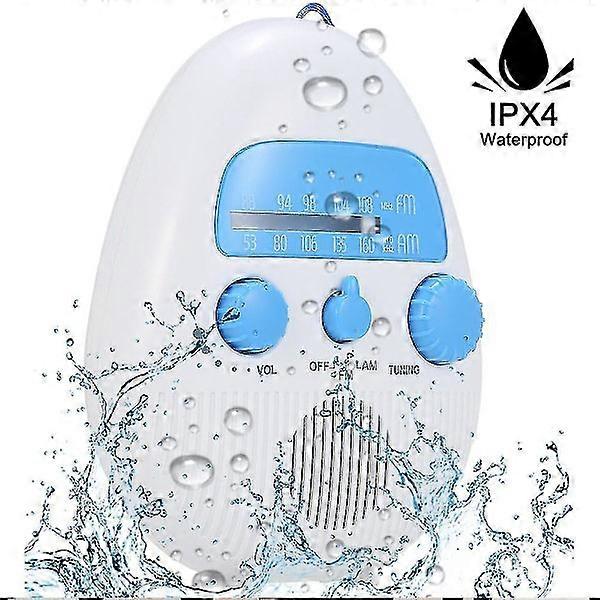 Hanging Waterproof Shower Clock Radio - Wireless Mini Portable Waterproof Battery Operated