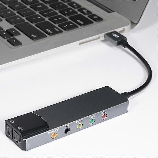 USB Sound Card 7.1 5.1 Channel External Sound Card SPDIF Optical for PC Computer GS As shown