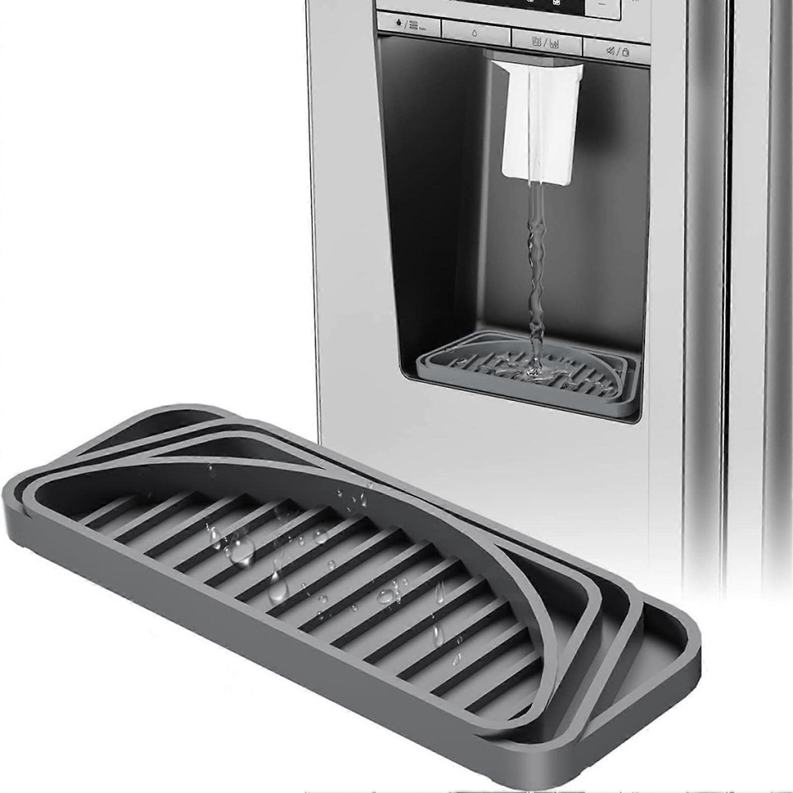 Silicone Fridge Water Dispenser Catcher Tray Fridge Spill Tray Grey