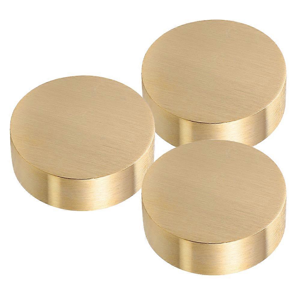 Brass Paperweight 3Pcs Round Weighted Holder For Calligraphy Practice Office Desk Minimalist Design Golden