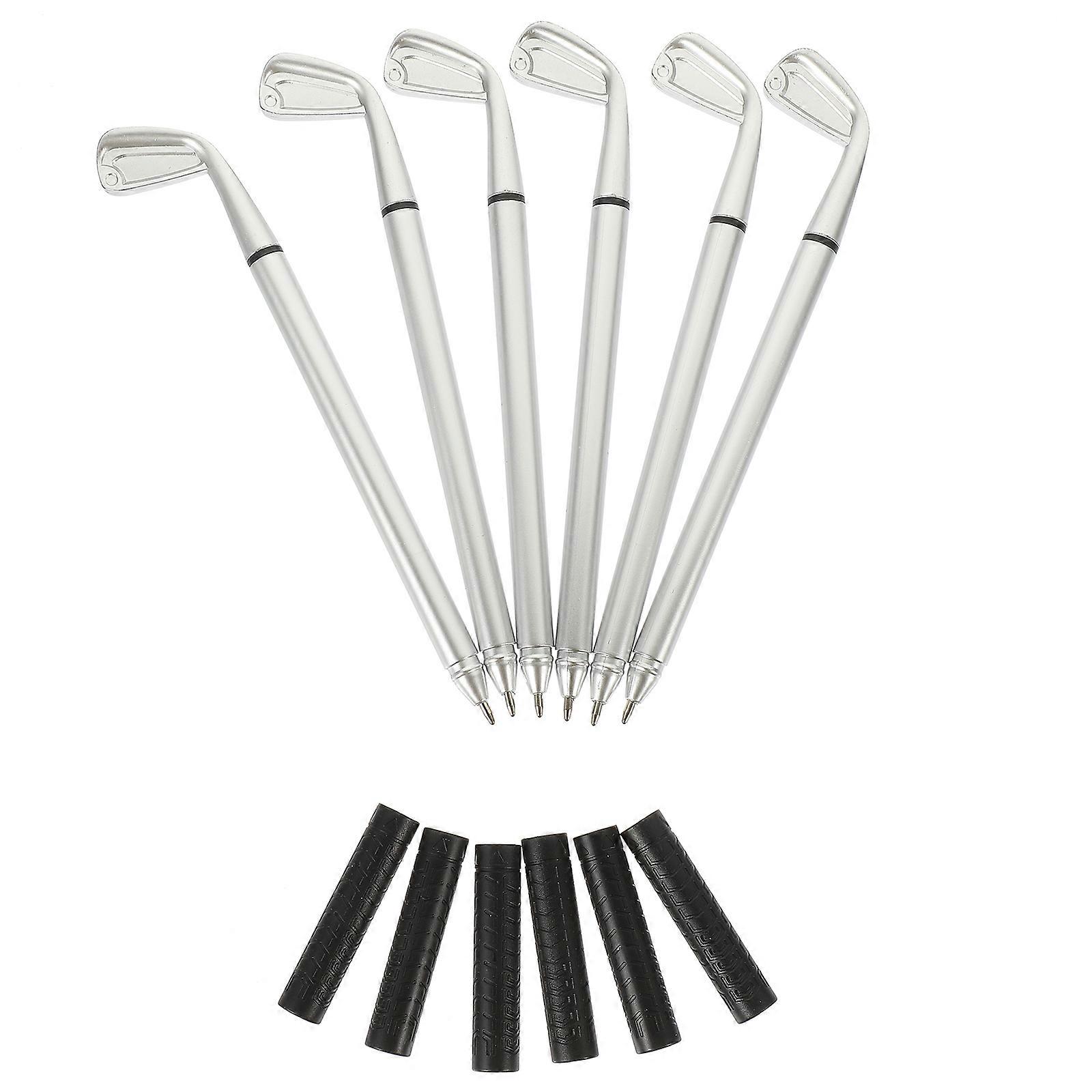Chic Retro Miniature Model Pen Set For Golf Enthusiasts 6Pcs Silver Special Occasions