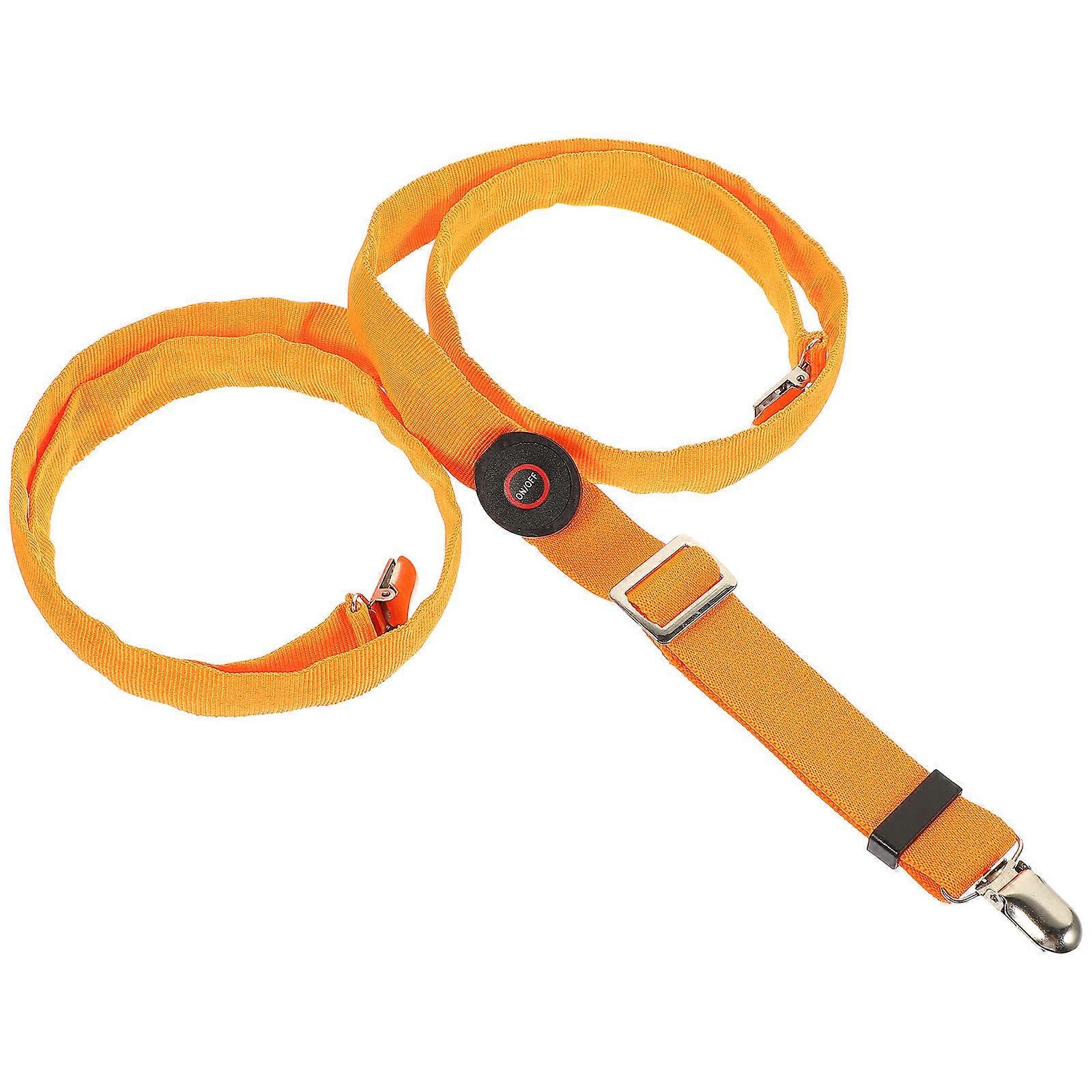 Orange LED Luminous Suspender for Men with Adjustable Clips to Hold Pants Safe and Visible in Party or Night Running 1.5m