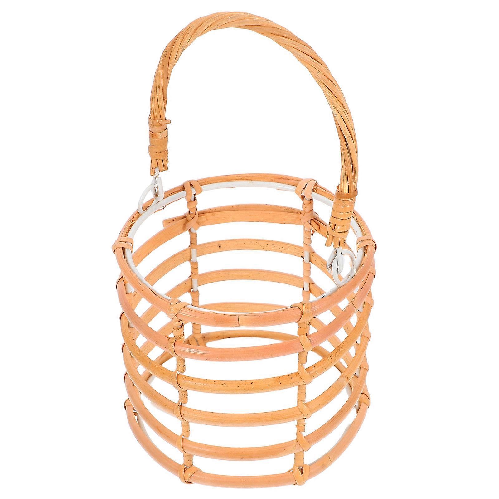 Beige Rattan and Iron Lantern for Candles and Decor Versatile Home Use Fits Most Pillar Candles 7x7x14 Inches