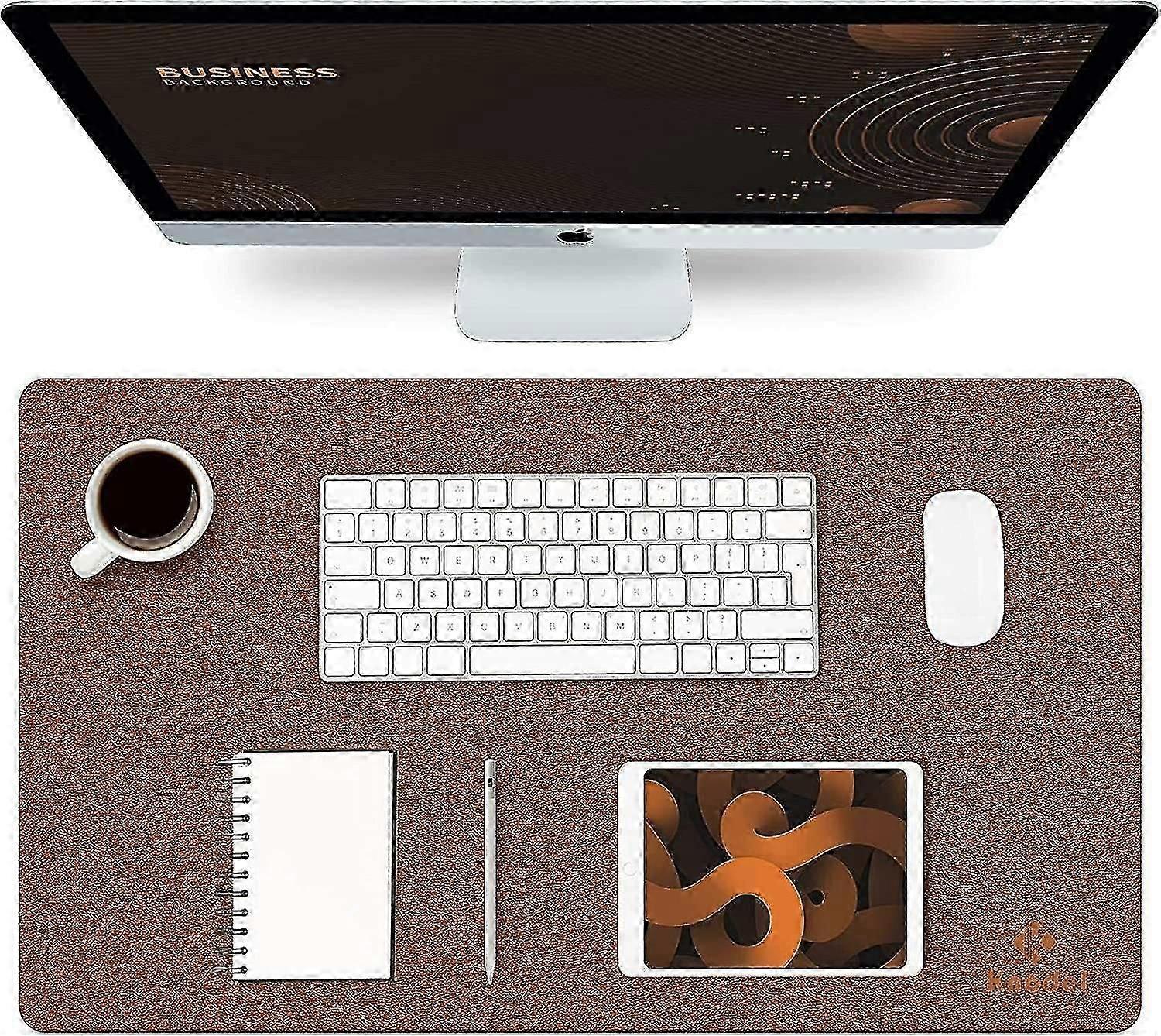 Desk Mat, Desk Mat, Desk Mat 35cm x 60cm, Laptop Mat, Desk Mat for Office and Home, Double Sided (Br