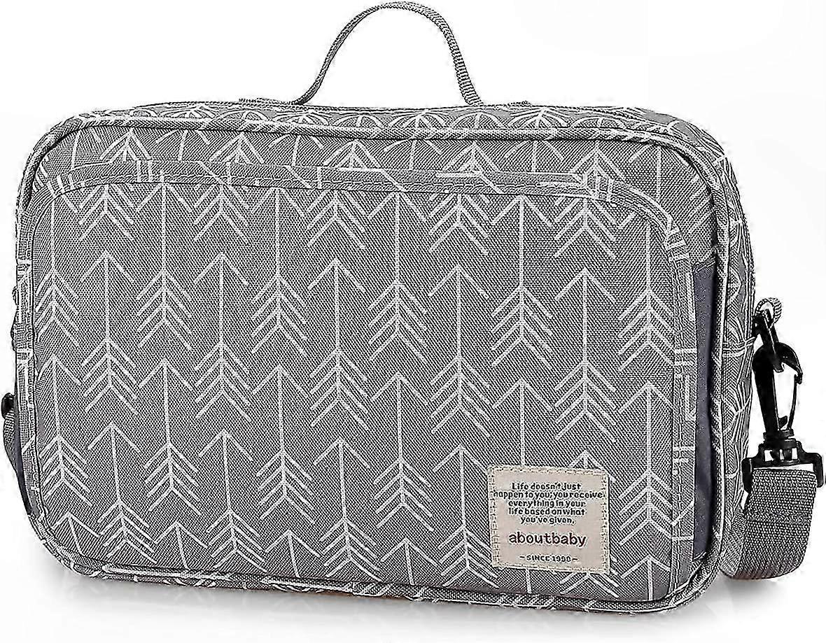 Stroller Storage Bag with Deep Cup Holder, Large Organizer for Prams and Buggies (Grey)