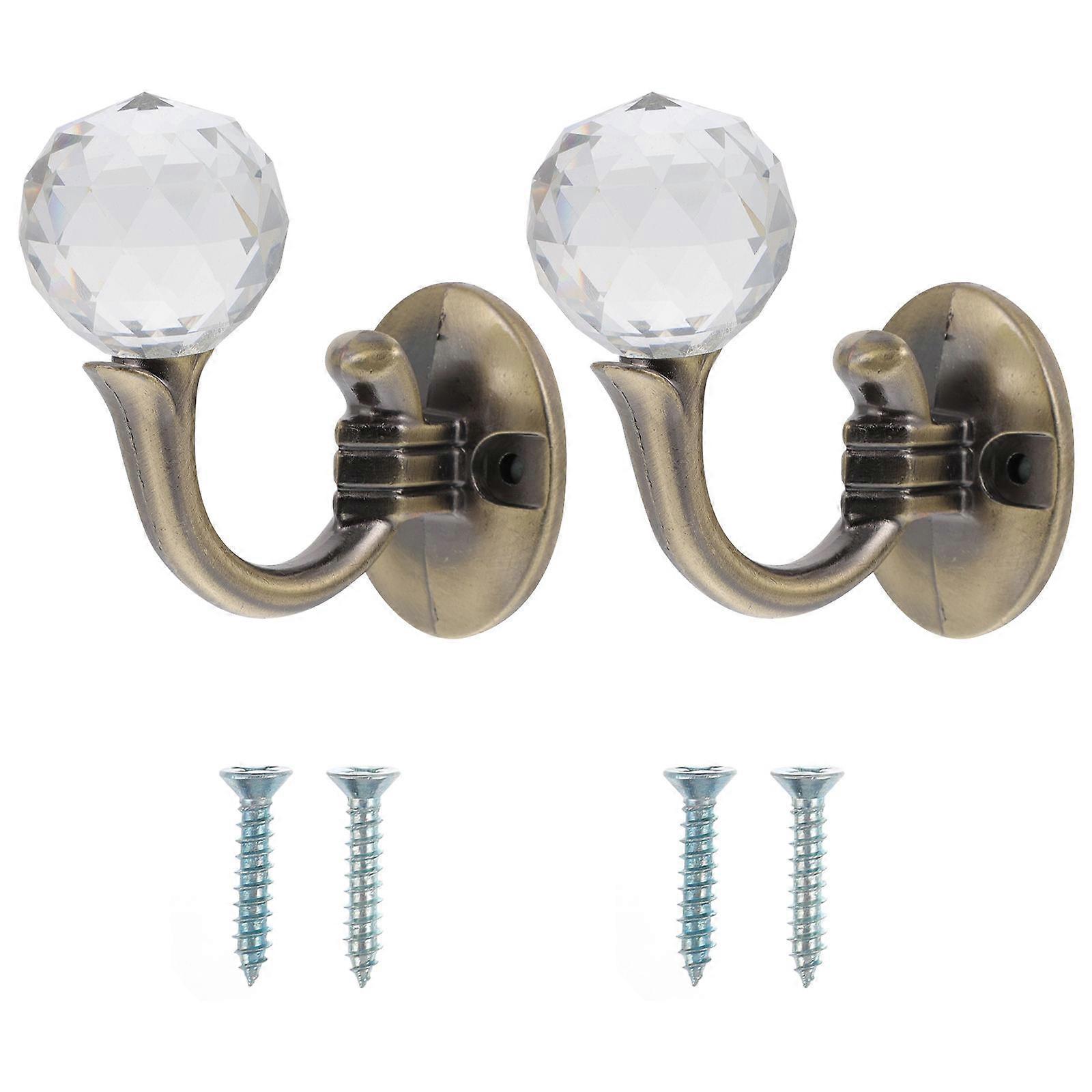 Creative Curtain Hooks 2Pcs Zinc Alloy Crystal Materials Perfect For Tub Area Bathroom Dressing Room Functional